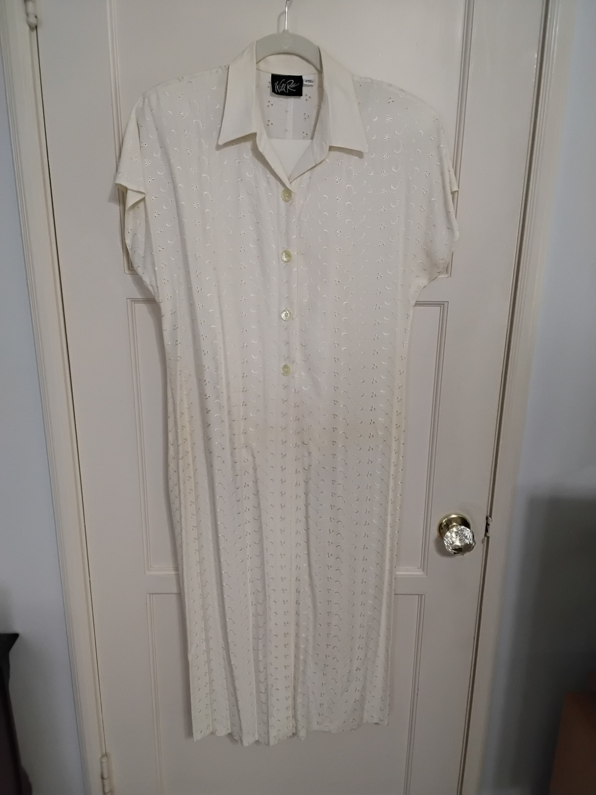 Vintage Wild Rose Cream Pant Suit Set Eyelet Duster 1990&rsquo;s