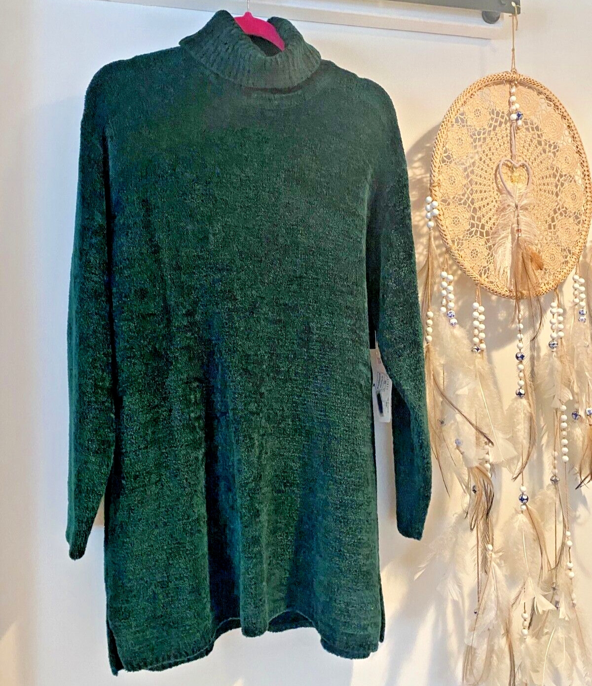 Vintage 90s Chenille Turtleneck Boucle Sweater by Jone’s Wear Sz M