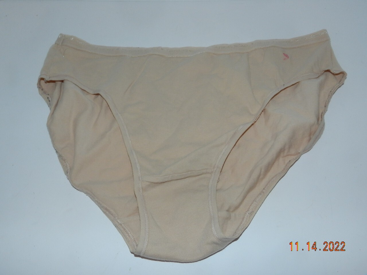 VTG Victoria&rsquo;s Secret Panties XL logo band hi-leg brief beige