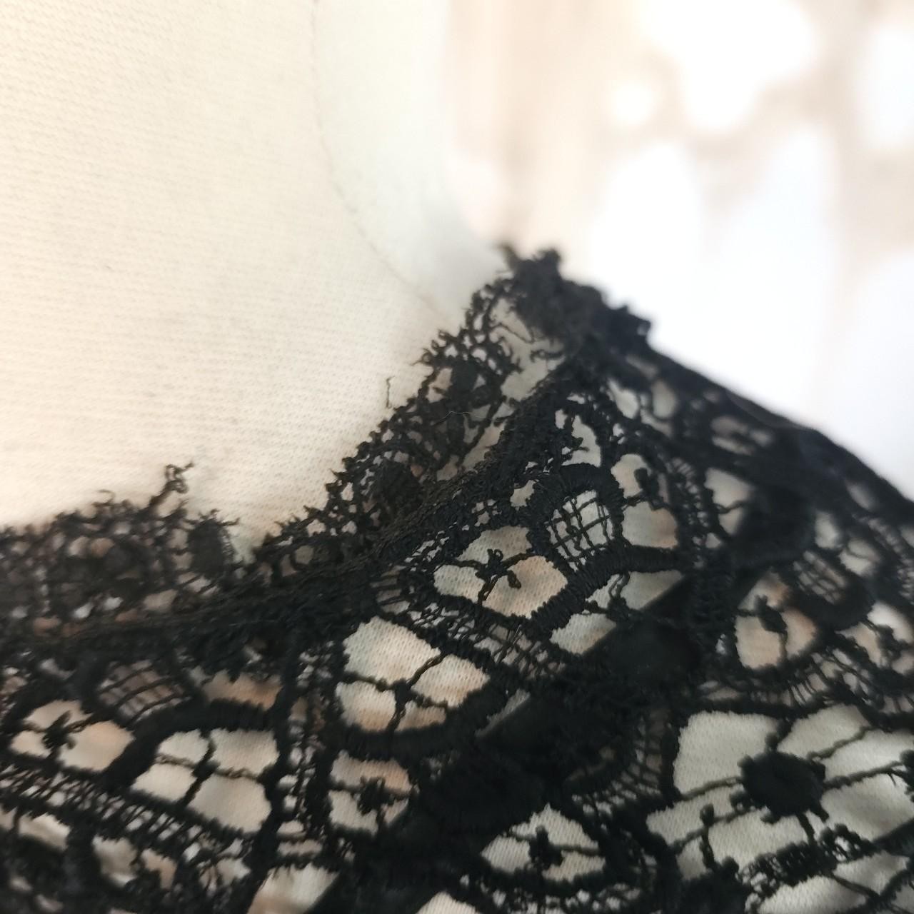 Black Crochet Lace Blouse Fringe Tassels Antique Victorian Edwardian Top Shirt