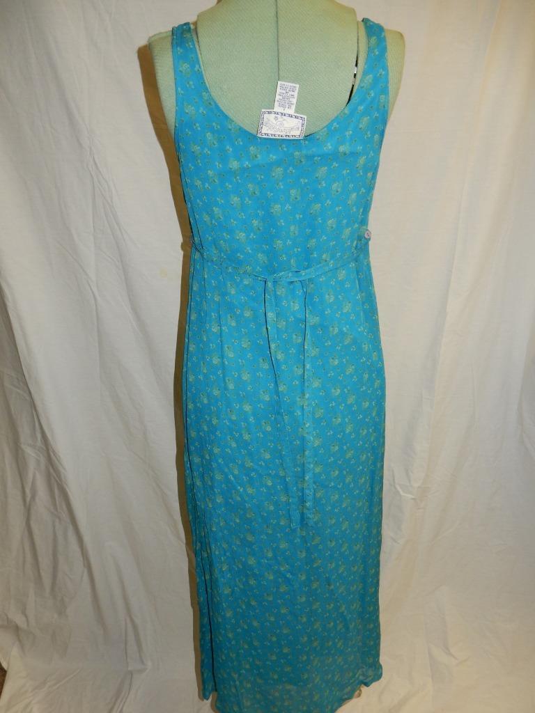 APRIL CORNELL FOR CORNELL TRADING BLUE FLORAL PRINT DRESS & SHIRT JACKET 32&Prime; W