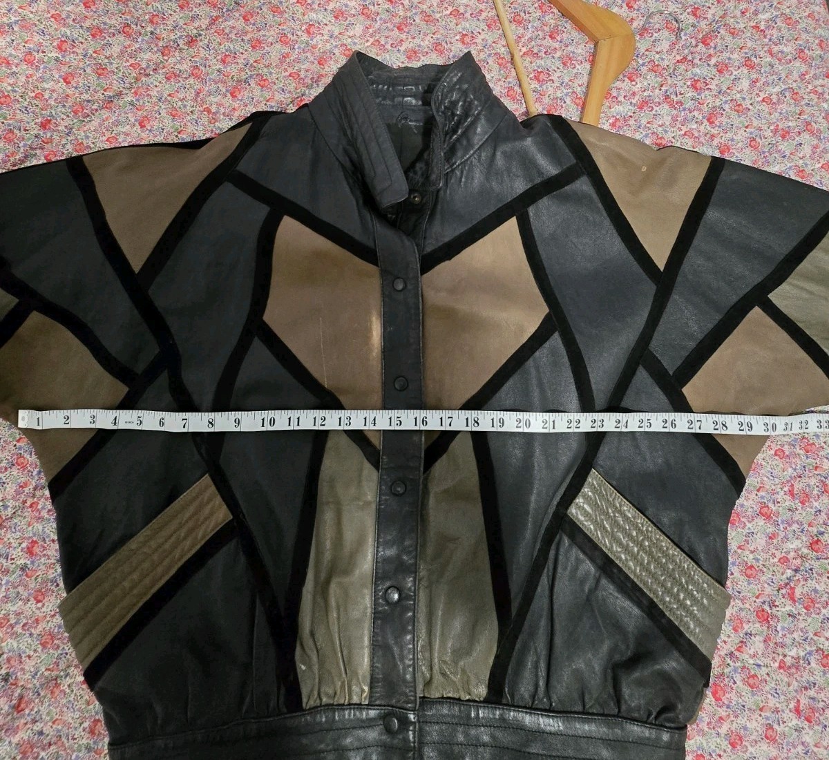 Rare Vintage Yves Saint Laurent Patchwork Leather Batwing Jacket 80s YSL Paris