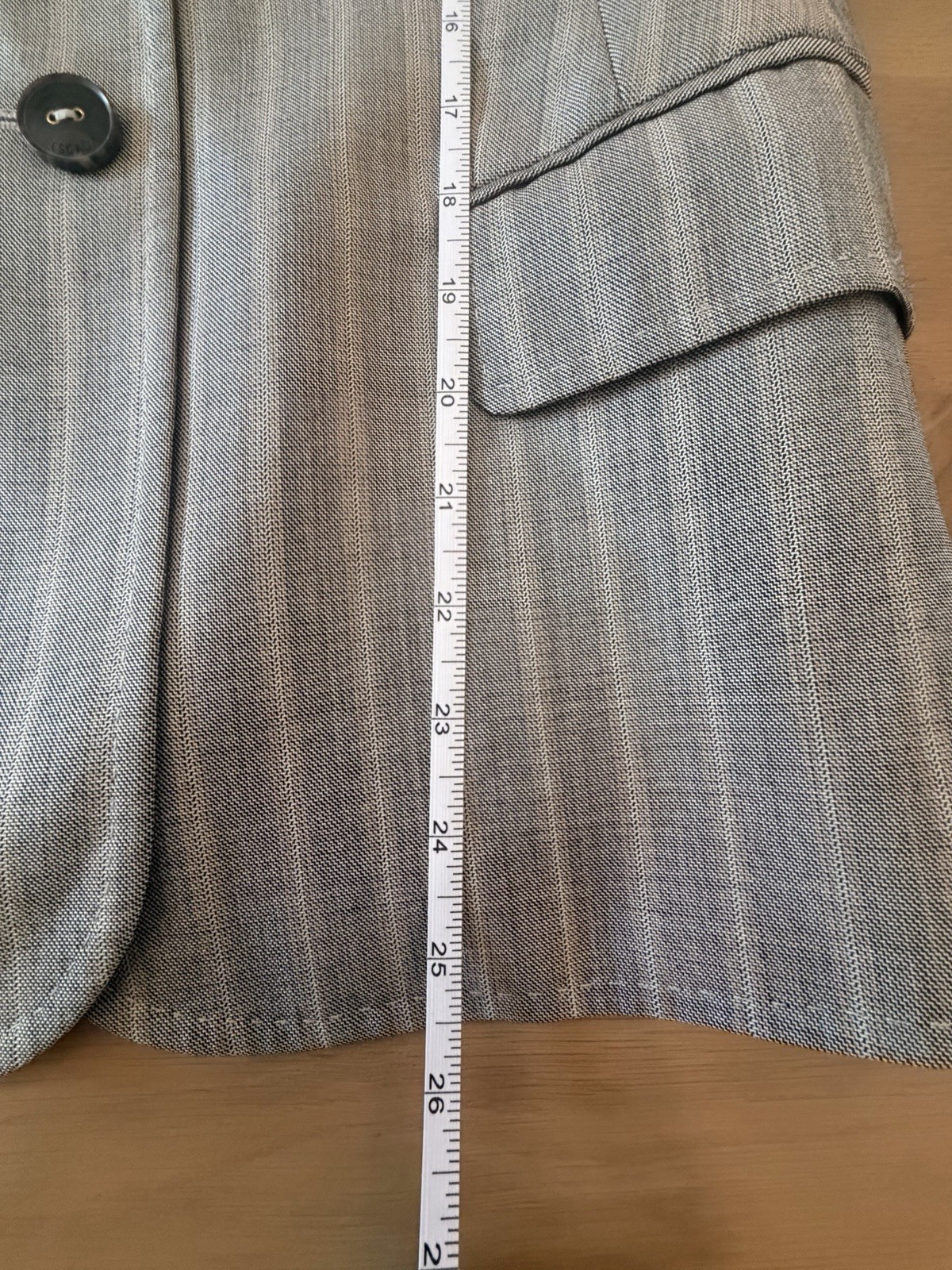 ESCADA Margaretha Ley 90s Vintage Pinstripe Blazer Silk Wool EU 36 Y2K