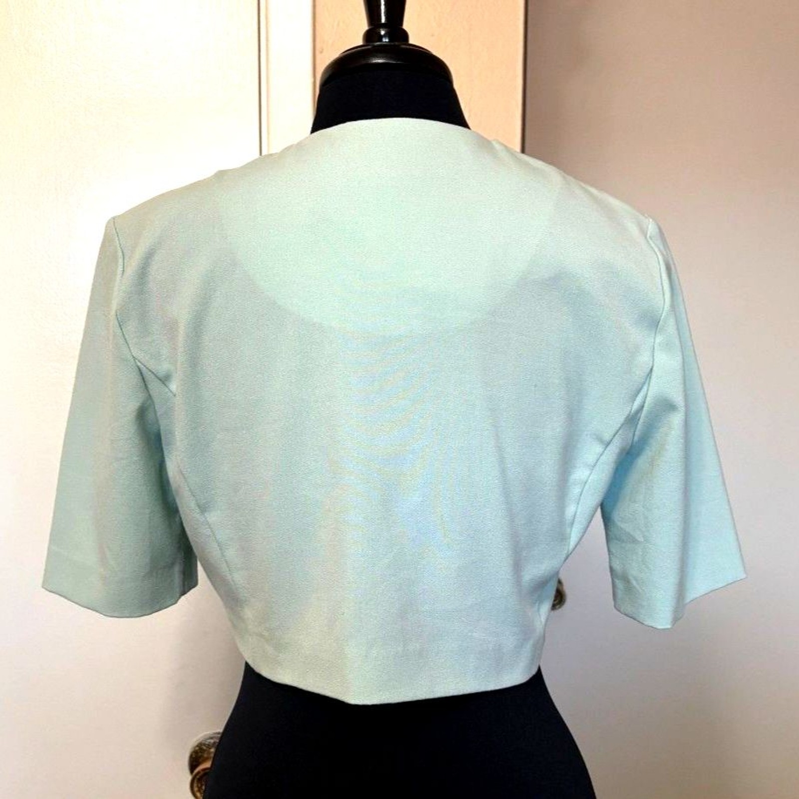 Blue Bolero Cropped Jacket Blazer Danny & Nicole Size 8 Petite Vtg 1990s