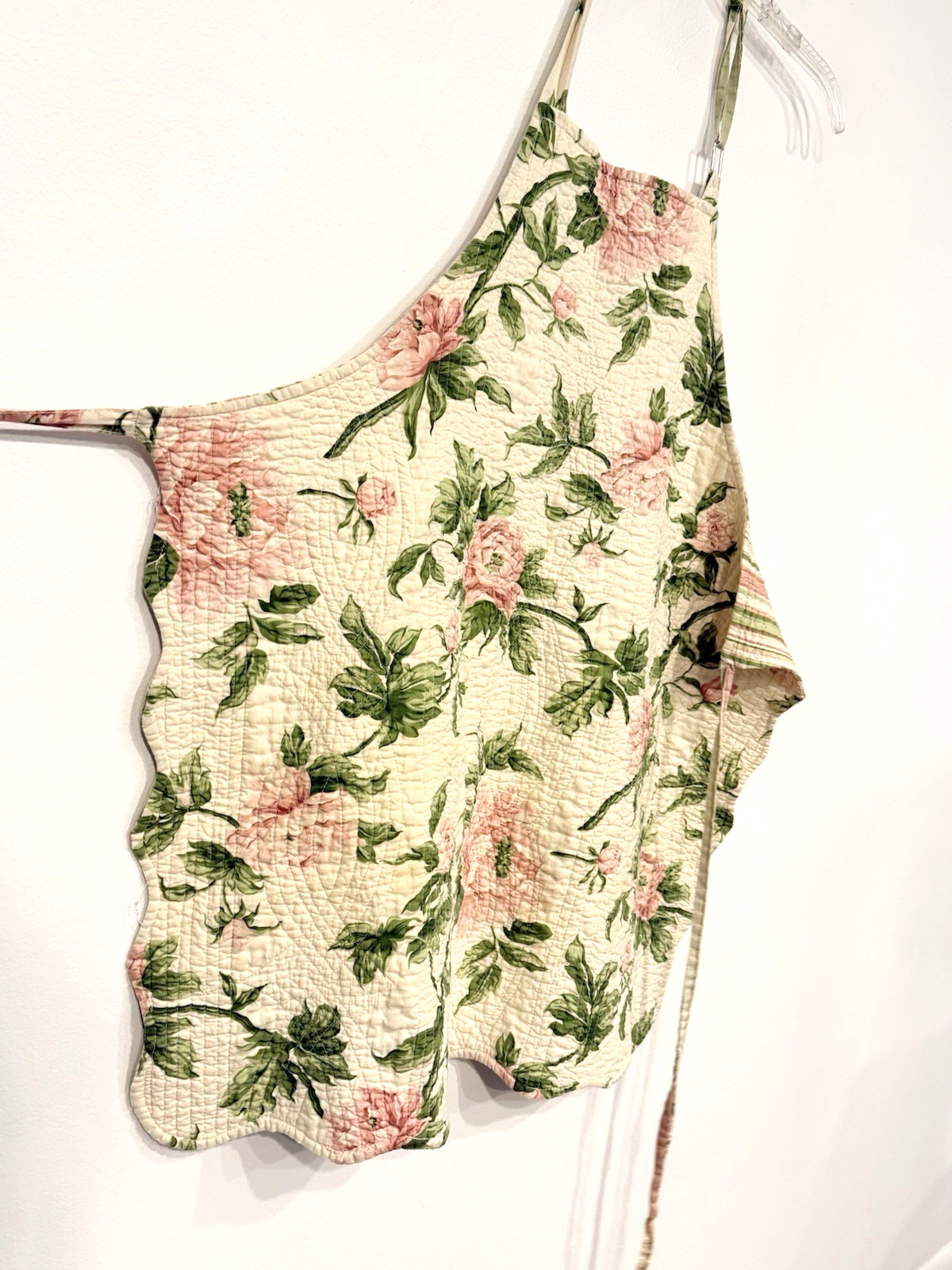 Vintage Unbranded Apron Double Sided Pinafore Smock Pinny Seersucker Texture