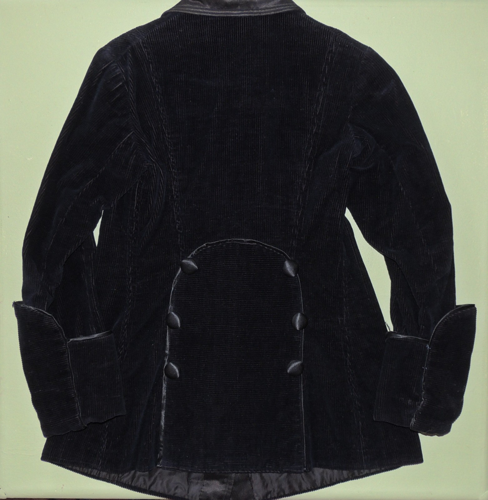 S Vintage 1910s Edwardian Walking Jacket Black Corduroy Silk Steampunk Rockstar