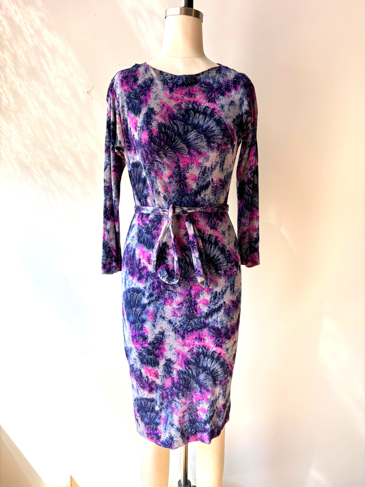 1960&rsquo;s Emilio Pucci for Lord & Taylor silk jersey knit dress purple and pink VGC