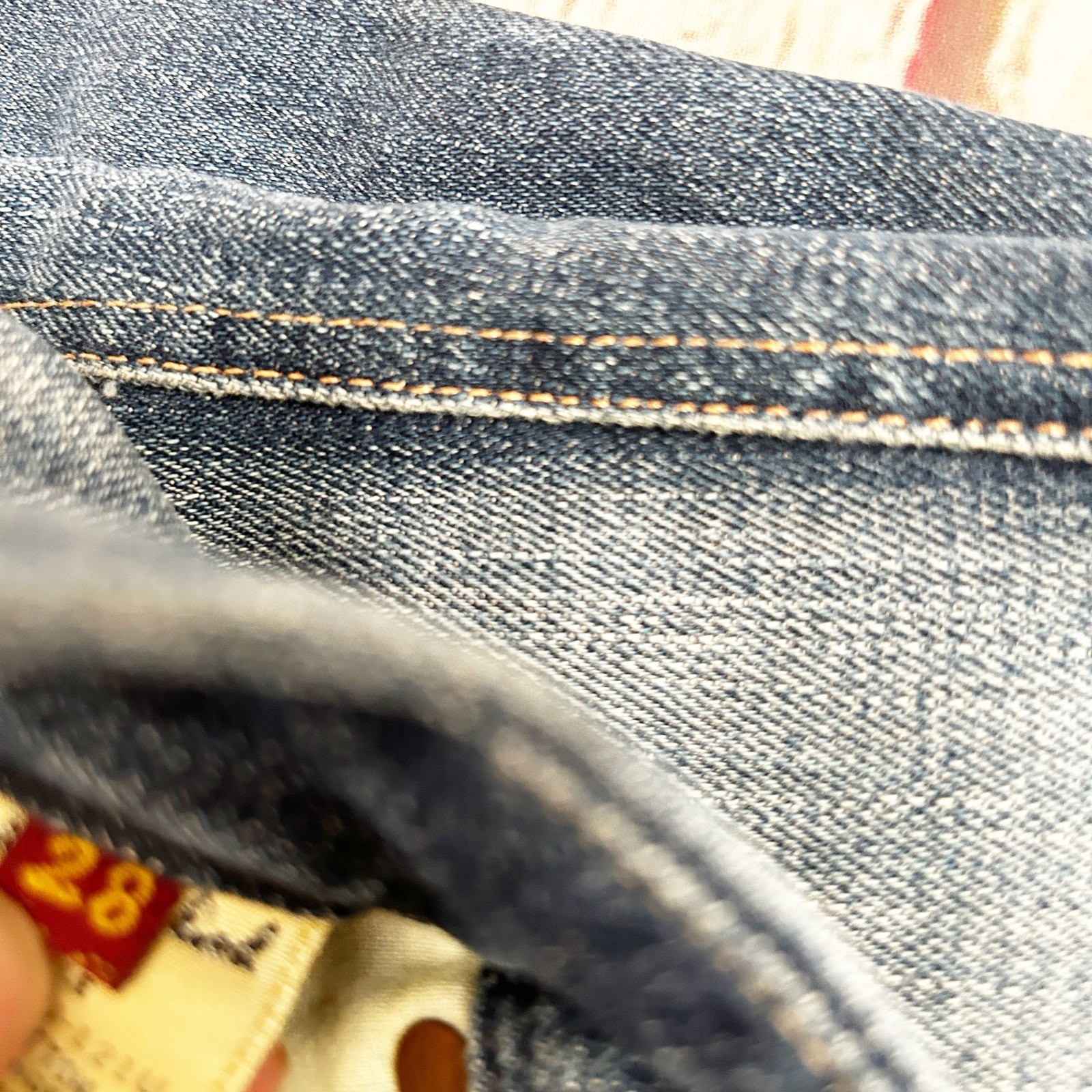 7 FOR ALL MANKIND A Pocket Bootcut Jeans Medium Wash Frayed Hem Size 28