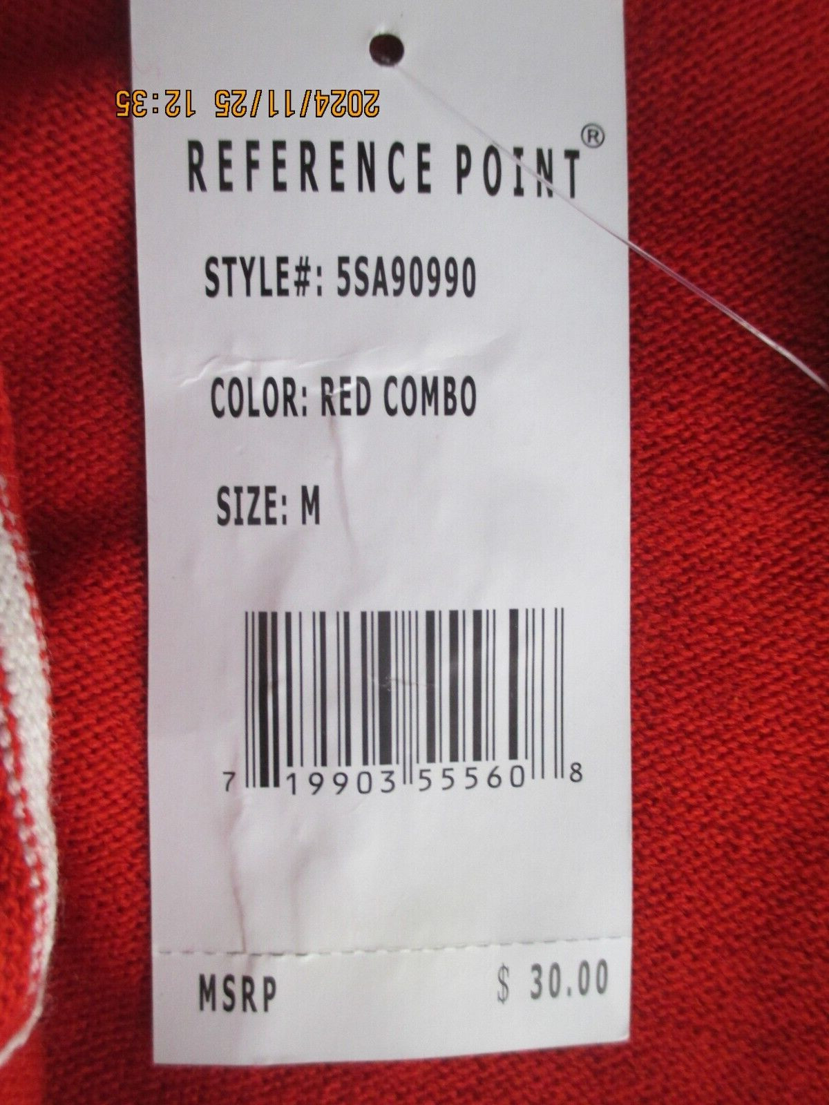 Vintage Women&rsquo;s Size Medium Reference Point Sweater Red & White Acrylic New Tag