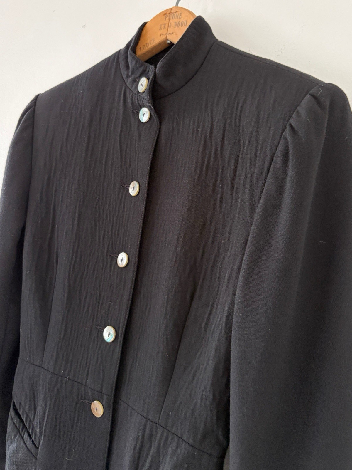 80s Avant Garde Paris Designer Premonville Dewavrin Fitted Wool Tailcoat Jacket