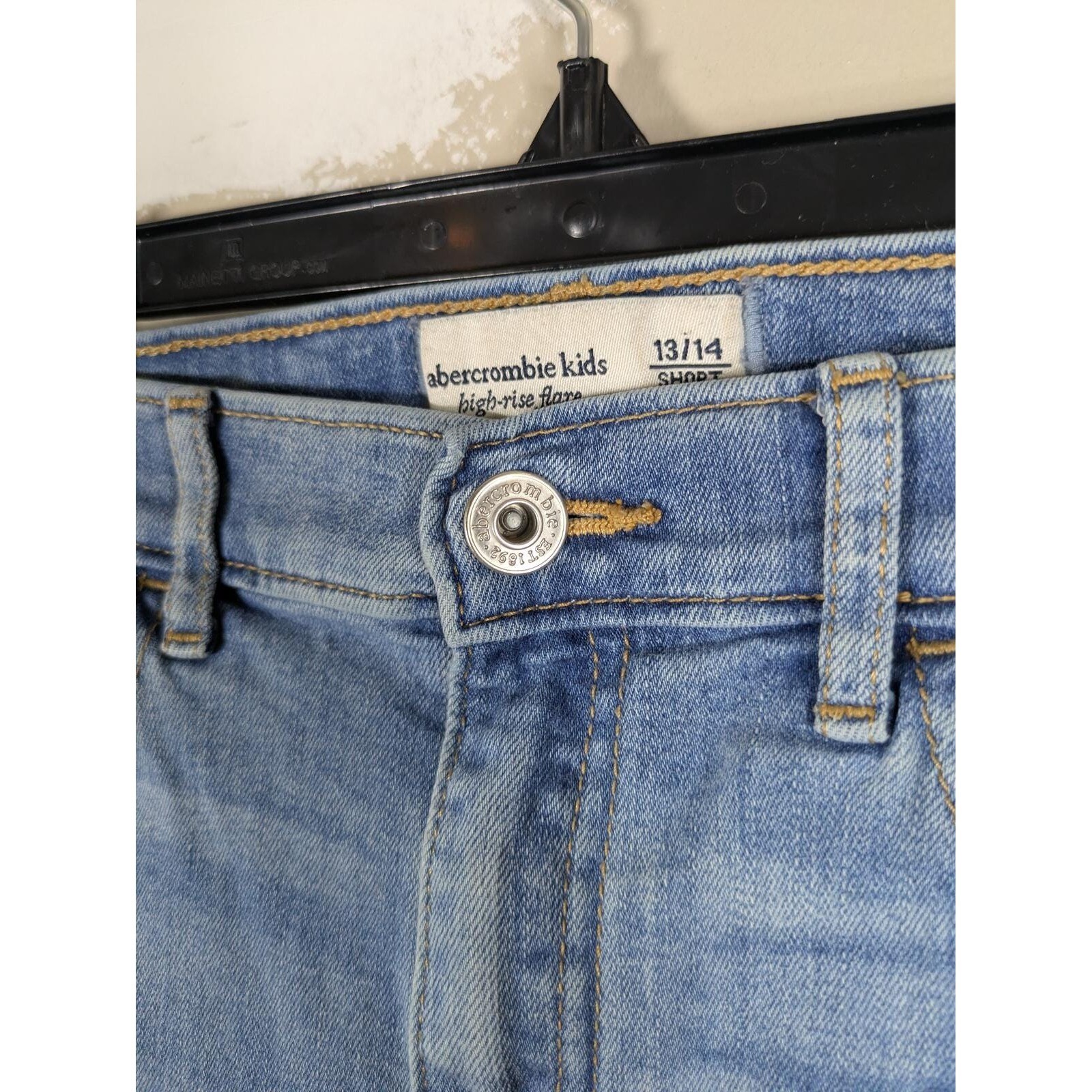 Y2K Abercrombie & Fitch High Rise Flare Jeans Patchwork Style Western 26 x 25in