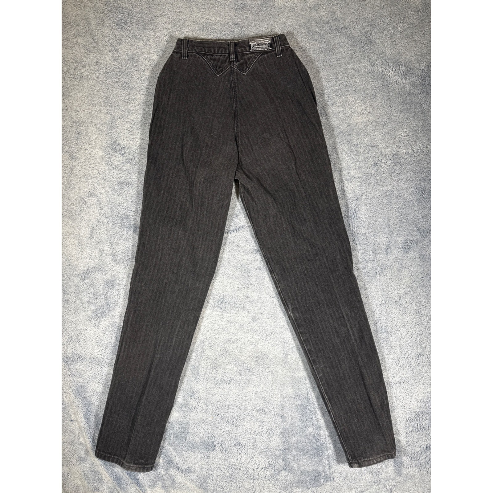 Vintage Rockies High Waisted Button Fly Black Western Jeans 29/9 1226216