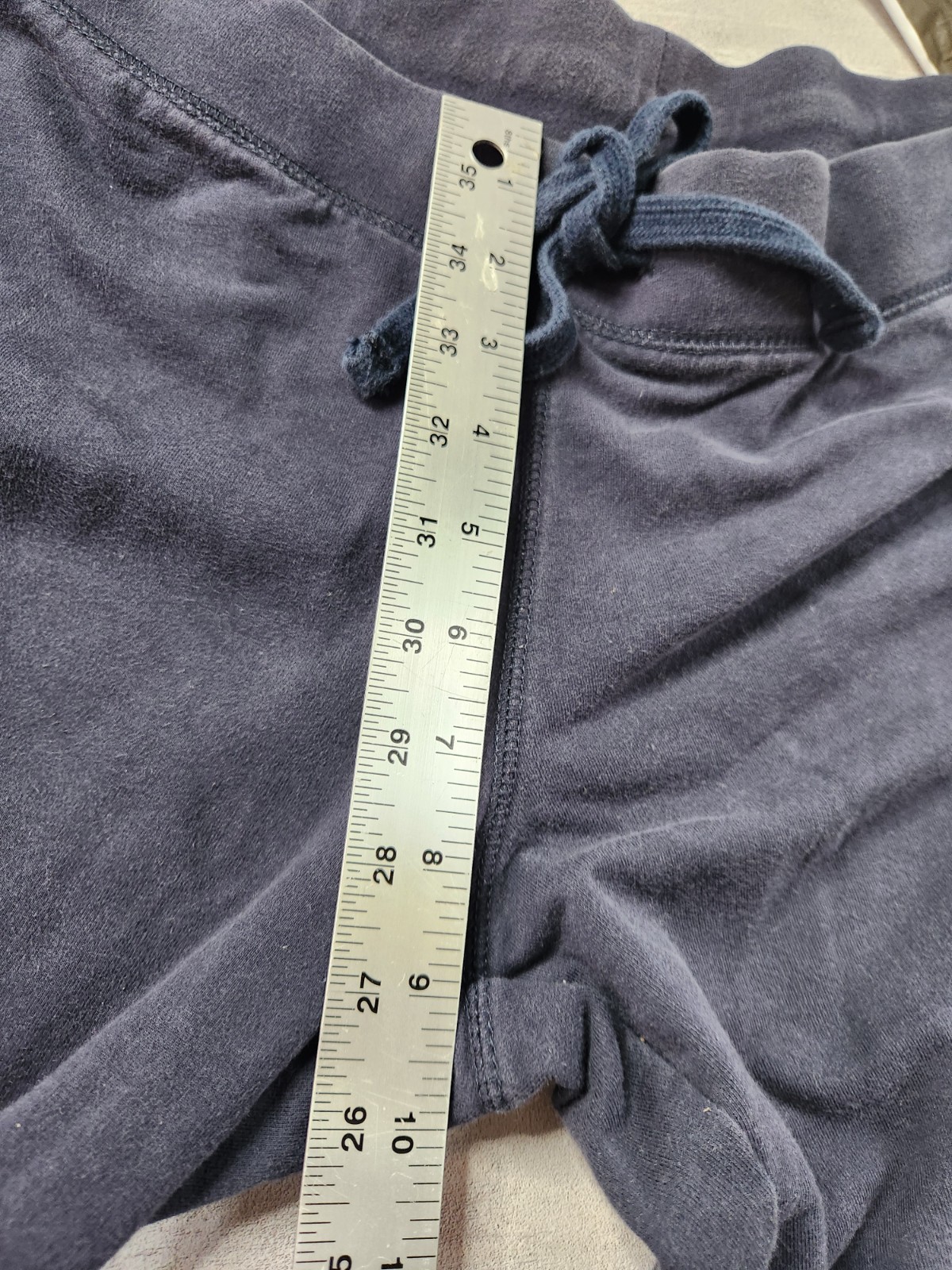 Vintage Polo Jeans Co Navy Blue Wide Leg Sweatpants with Varsity Crest Emblem