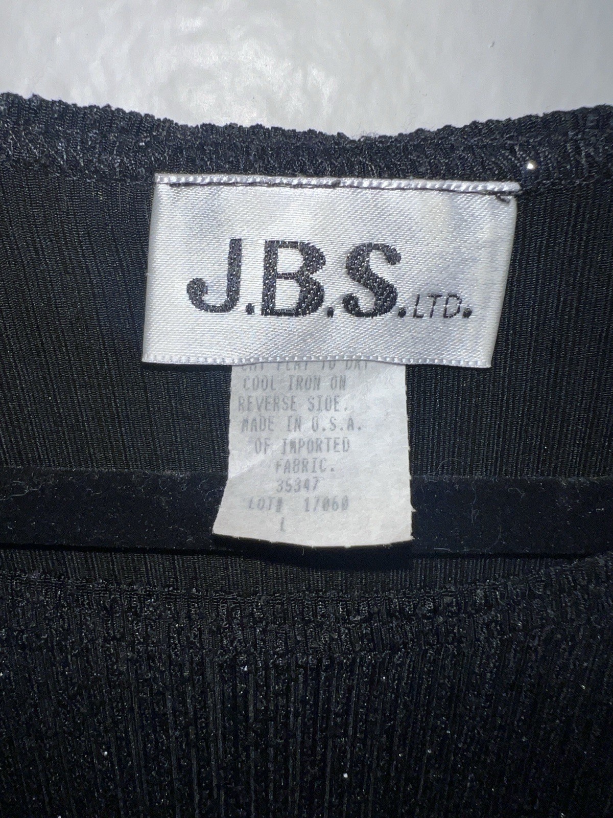 J.B.S. LTD. Black Glitter Knit Sleeveless Tank Top Acetate Spandex L – Vintage