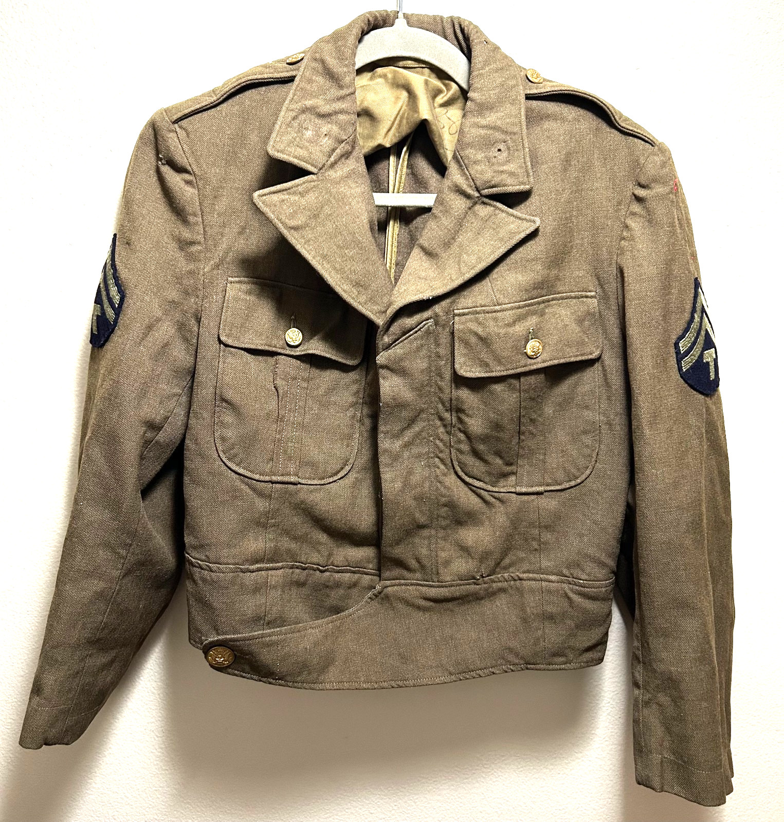 Rare WWII US Army Cut Down 4 Pocket / Custom Made Ike Jacket