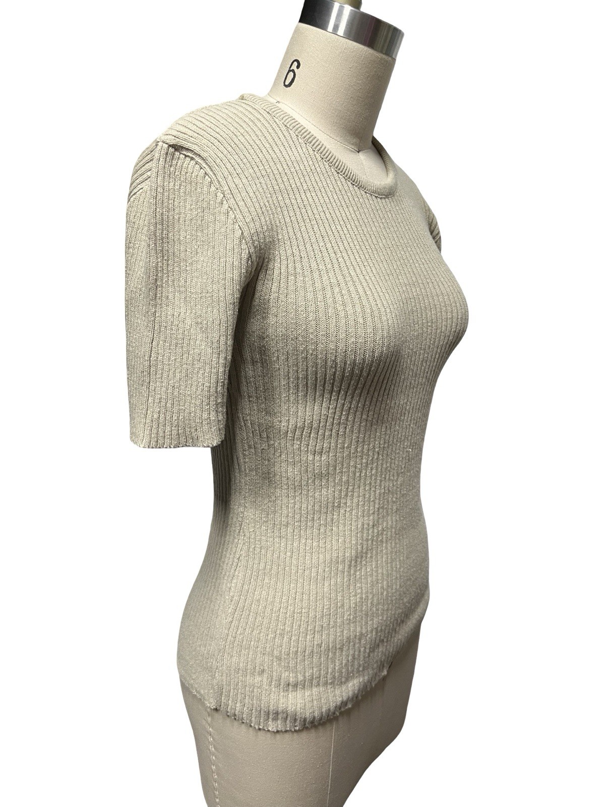 VTG Kenar Womens S Fitted Ribbed Stretch Fit Sweater Blouse Top Cotton USA Made