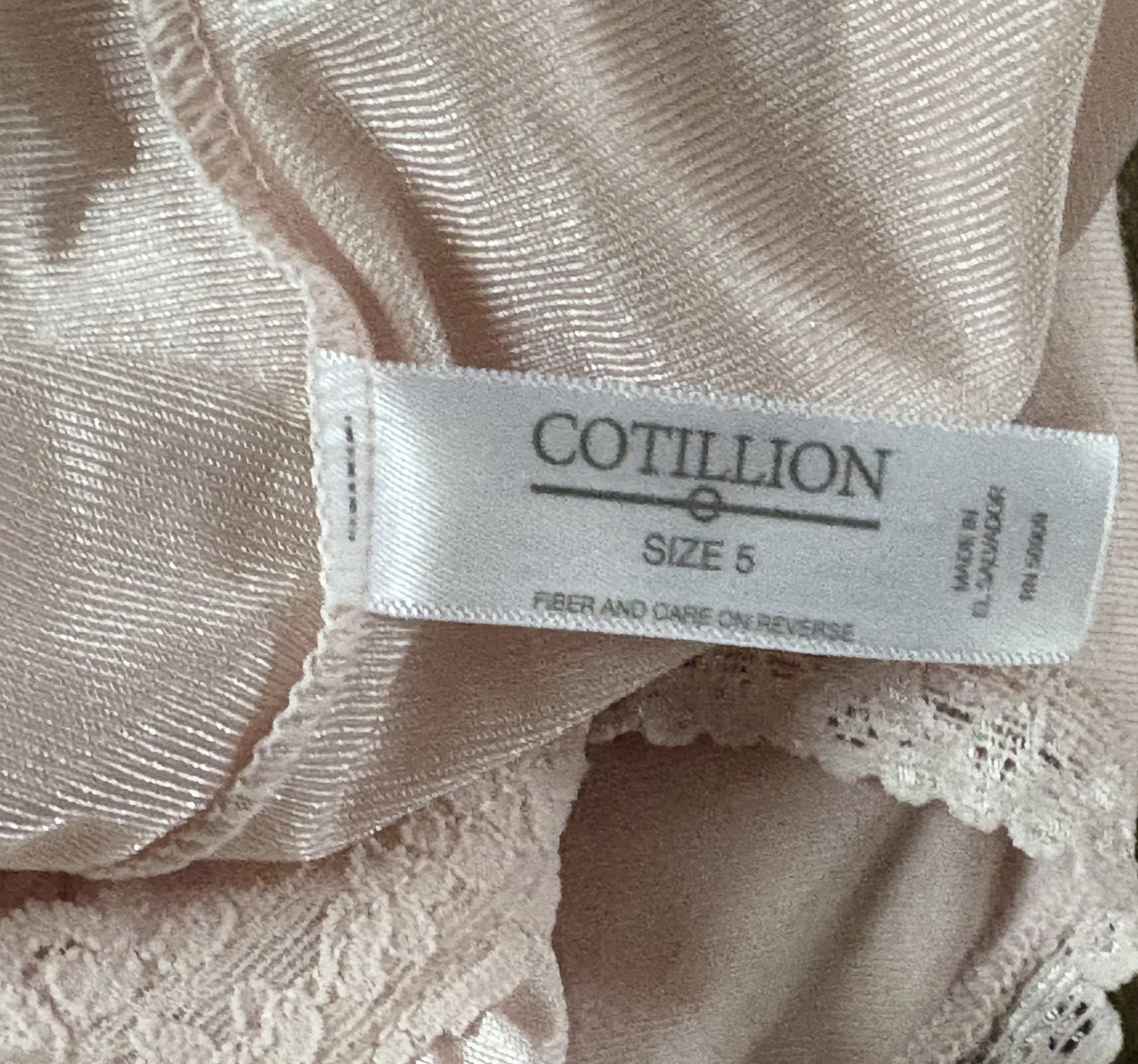 COTILLION 5/Small Dusty PINK Silky Shiny SATIN All Nylon Brief Panty NEW VTG