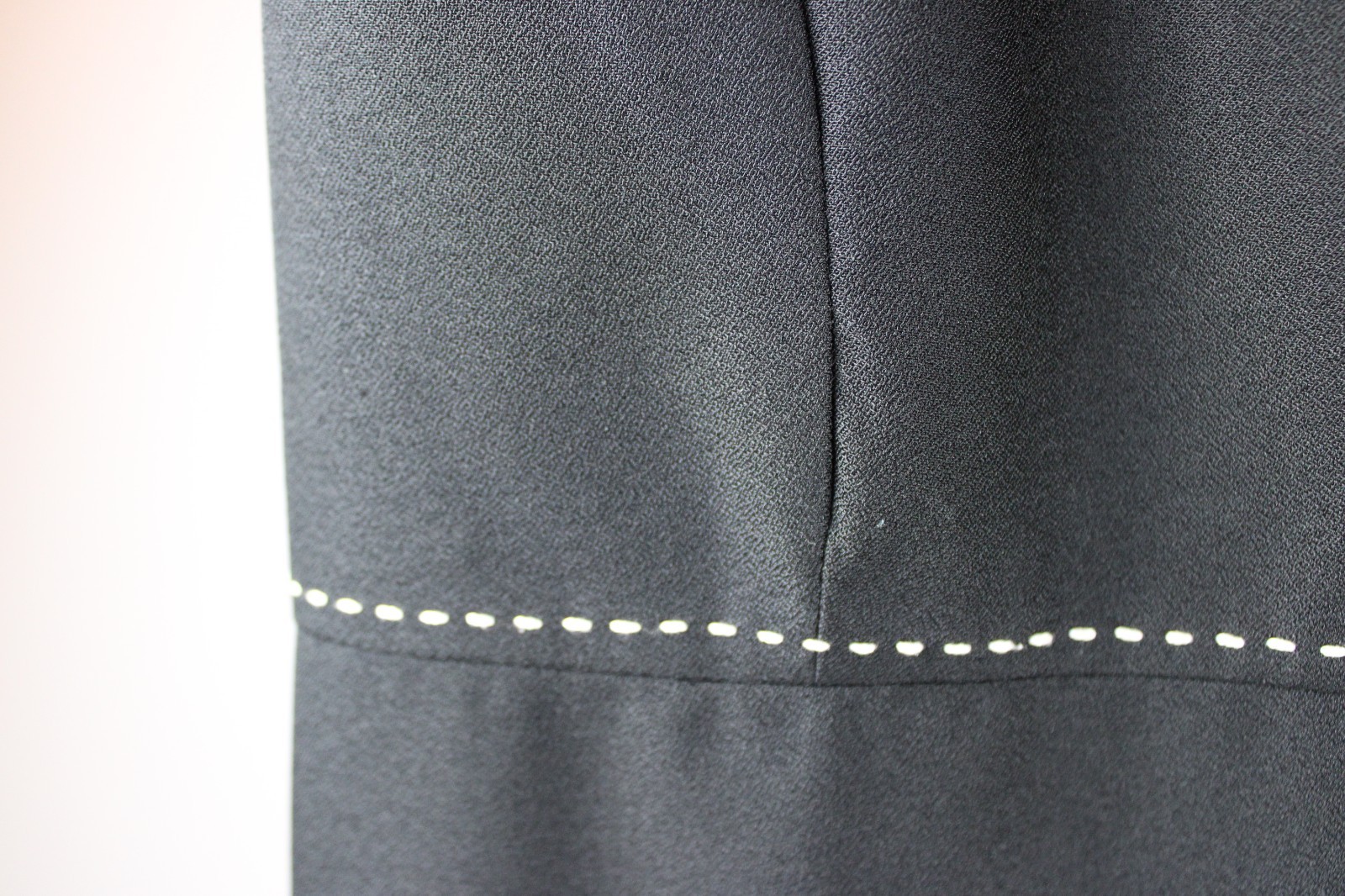 Vivian Dessy Diamond Long Dress – Size 10, Black Contrast Stitching, Made in USA