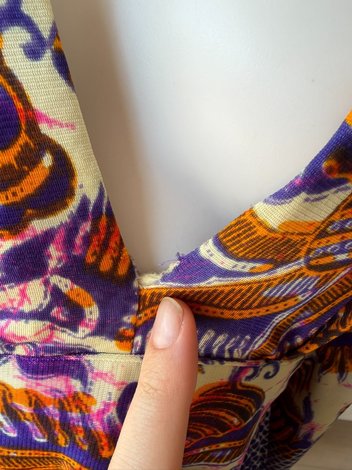 Vintage 70&rsquo;s Colorful Pattern Kaftan Maxi Dress