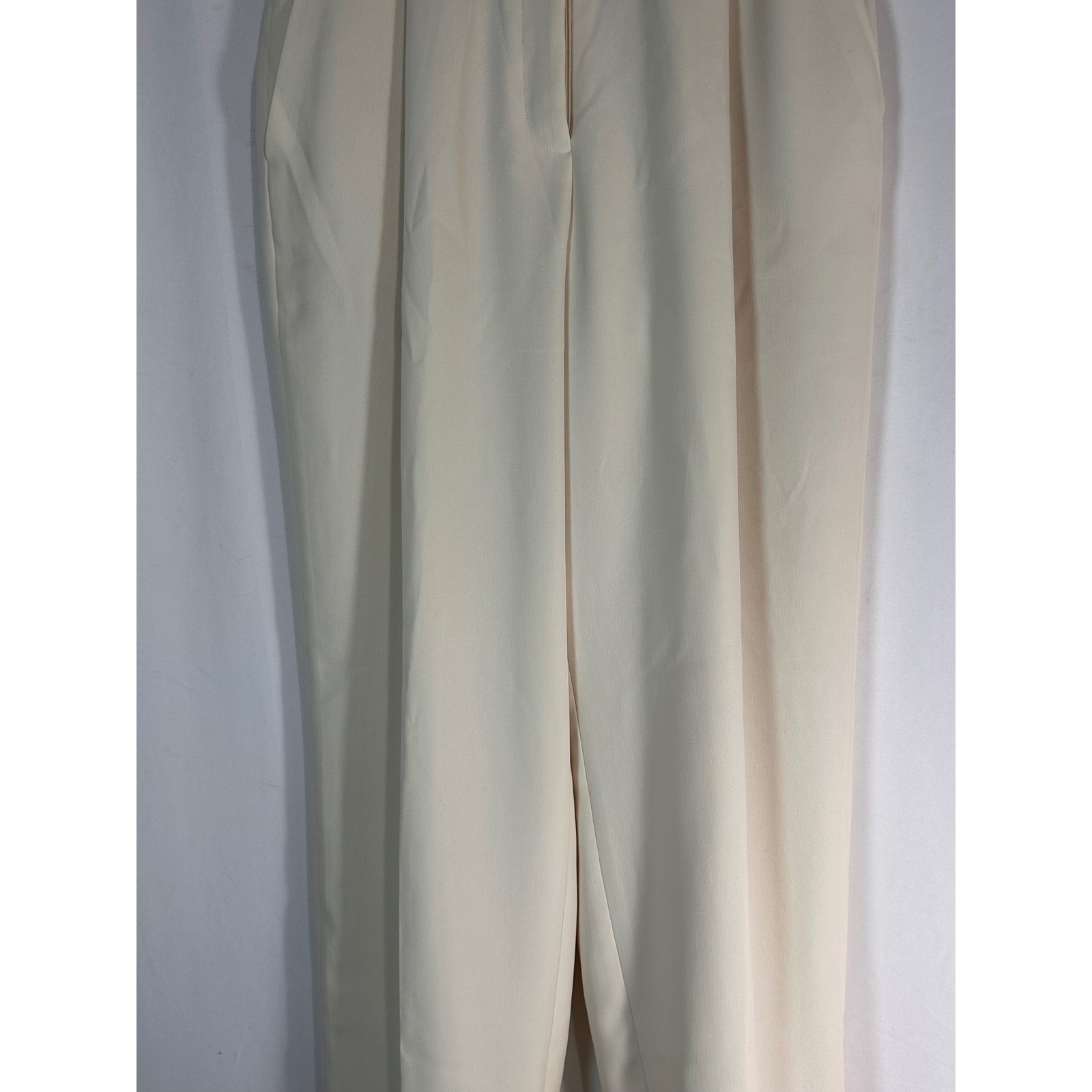 Vintage Cream High Waisted Pleated Front Straight Leg Dress Pants Womens 8P