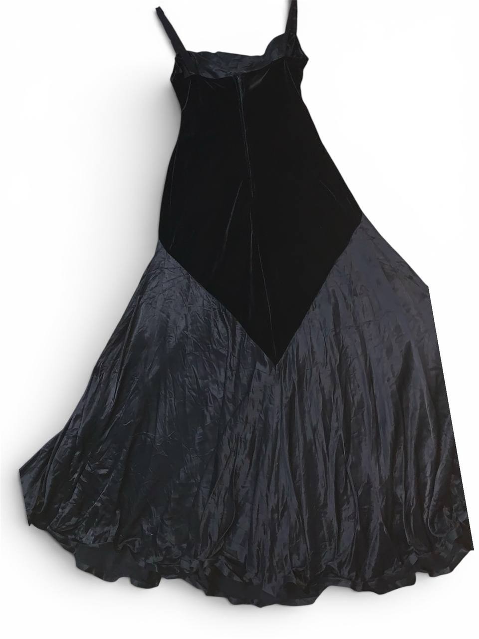 vintage 90s night way collection black velvet maxi dress size 6