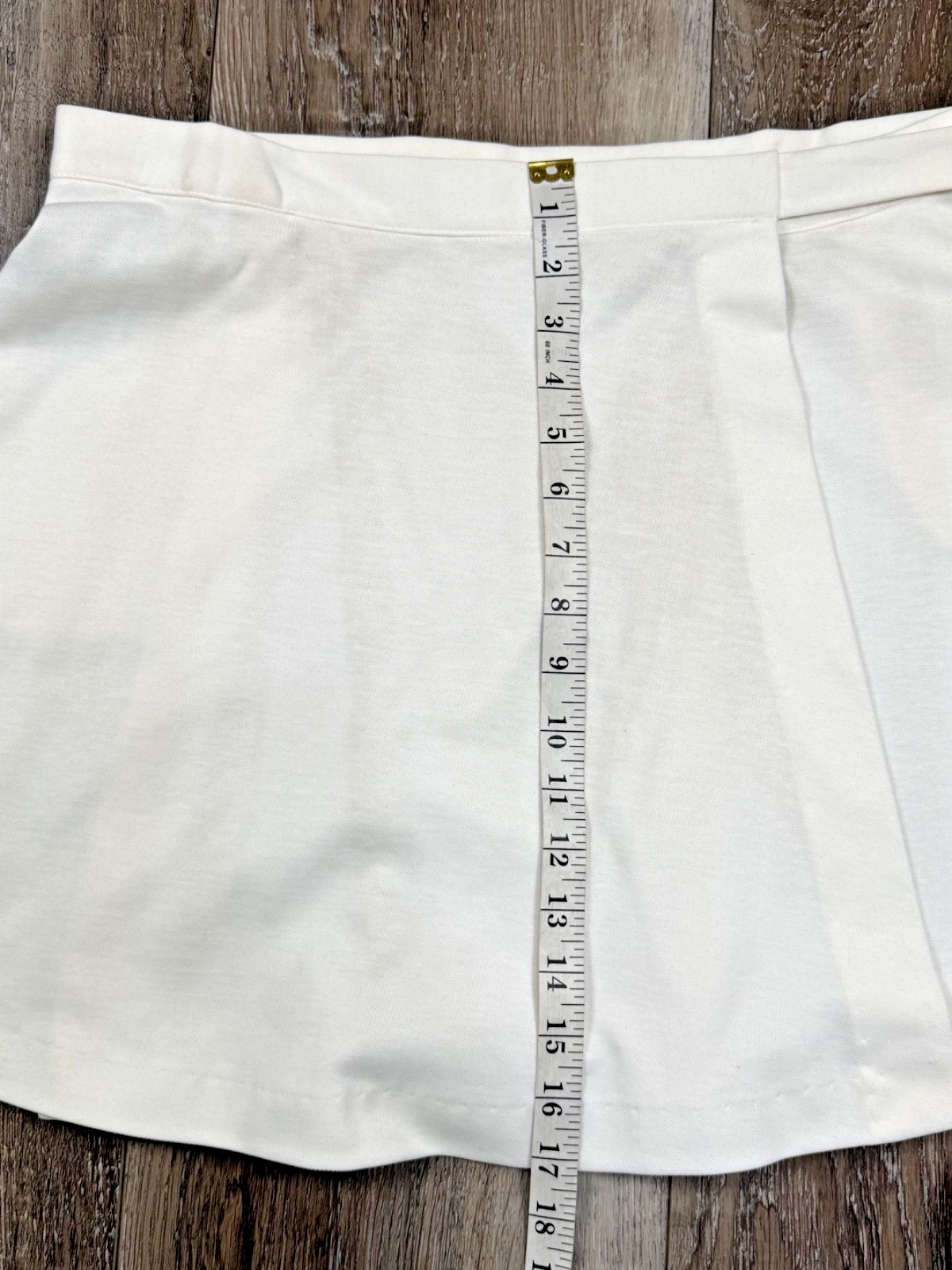 Vintage 70s Wrap Mini Skirt Size XL White Cotton Blend 34×17 Pockets Whims