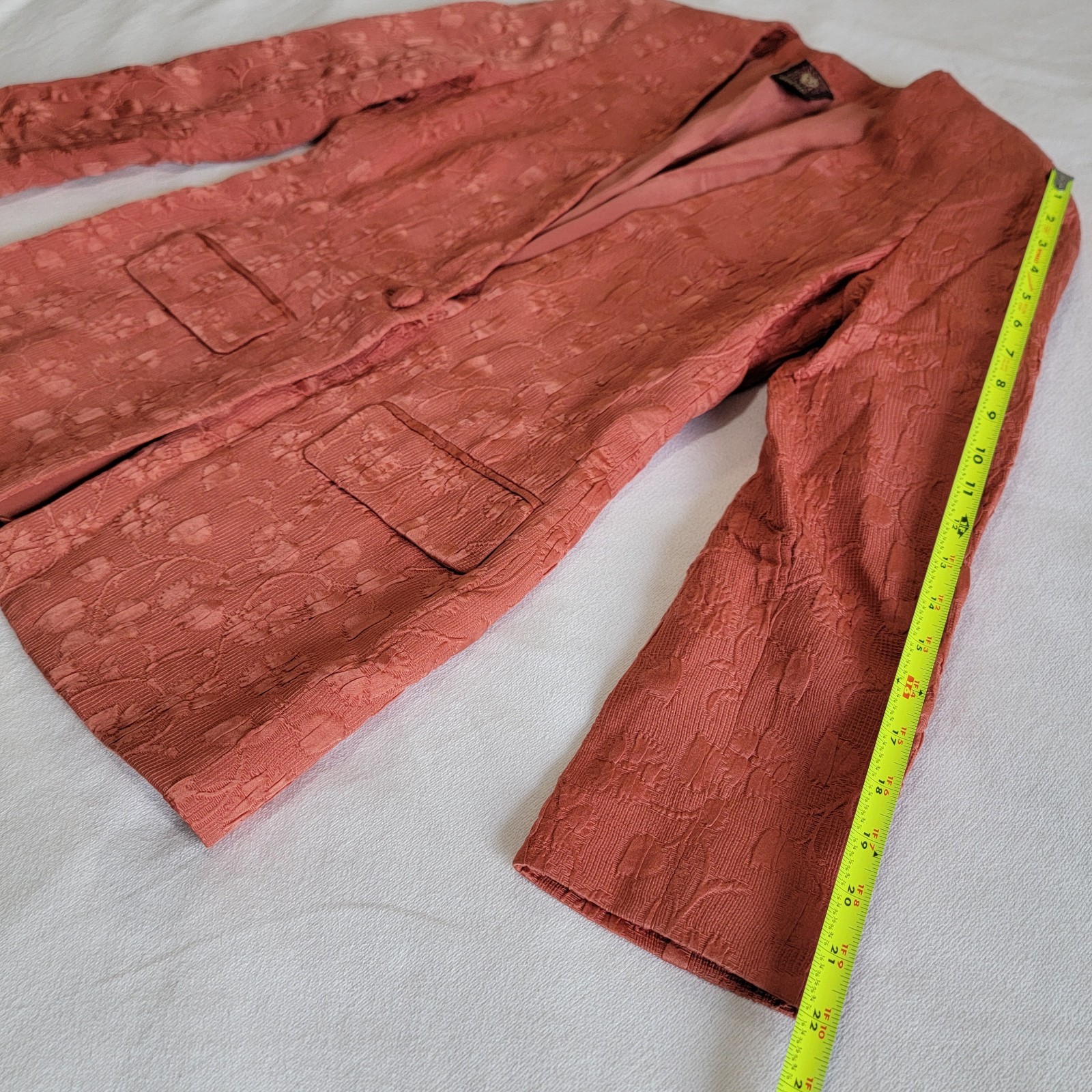 Vintage 1970s Anne Klein Blazer Jacket Union Made Orange Salmon Women Size 6