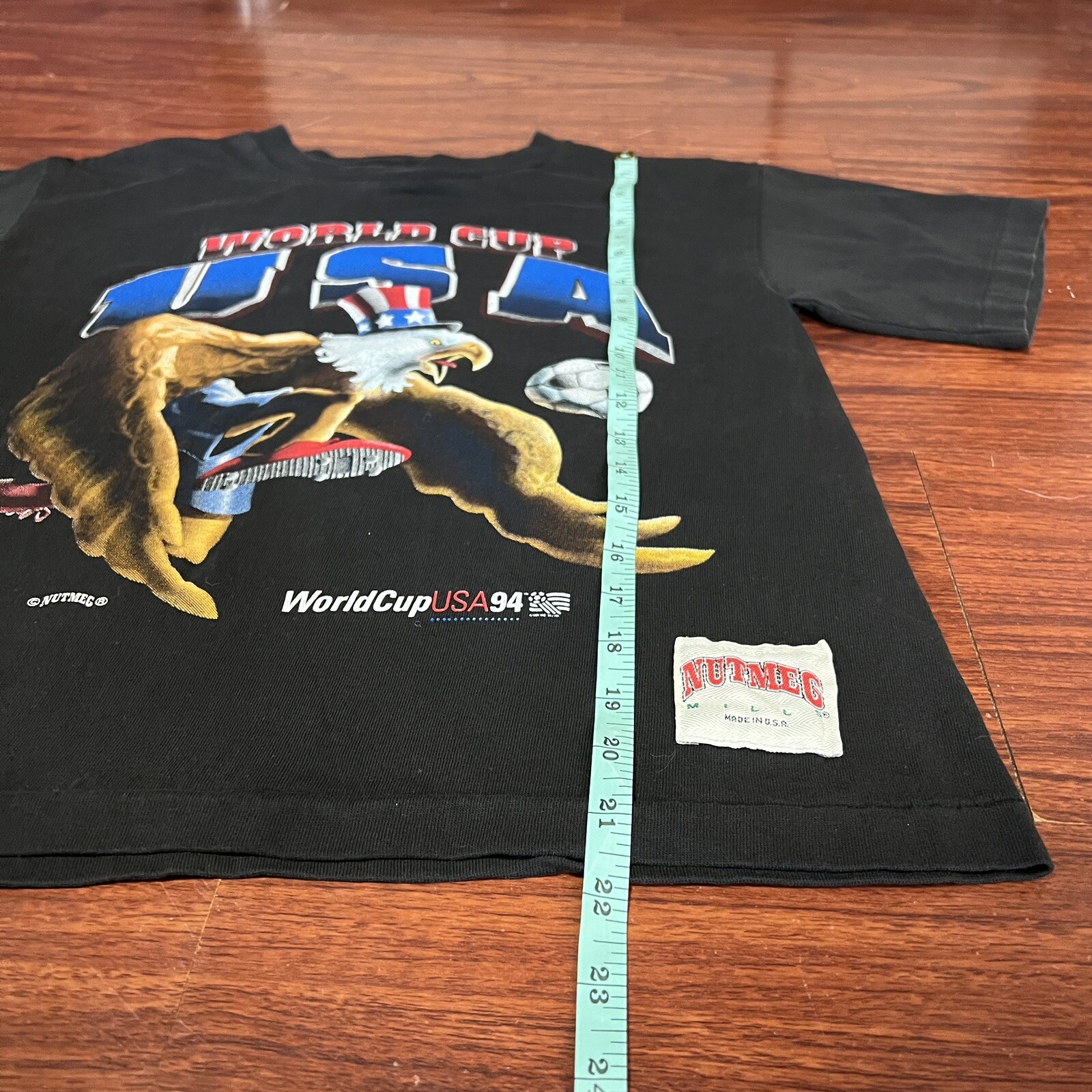 Vintage World Cup USA Eagle Nutmeg T-Shirt United States FIFA 1994 90s Sz Small