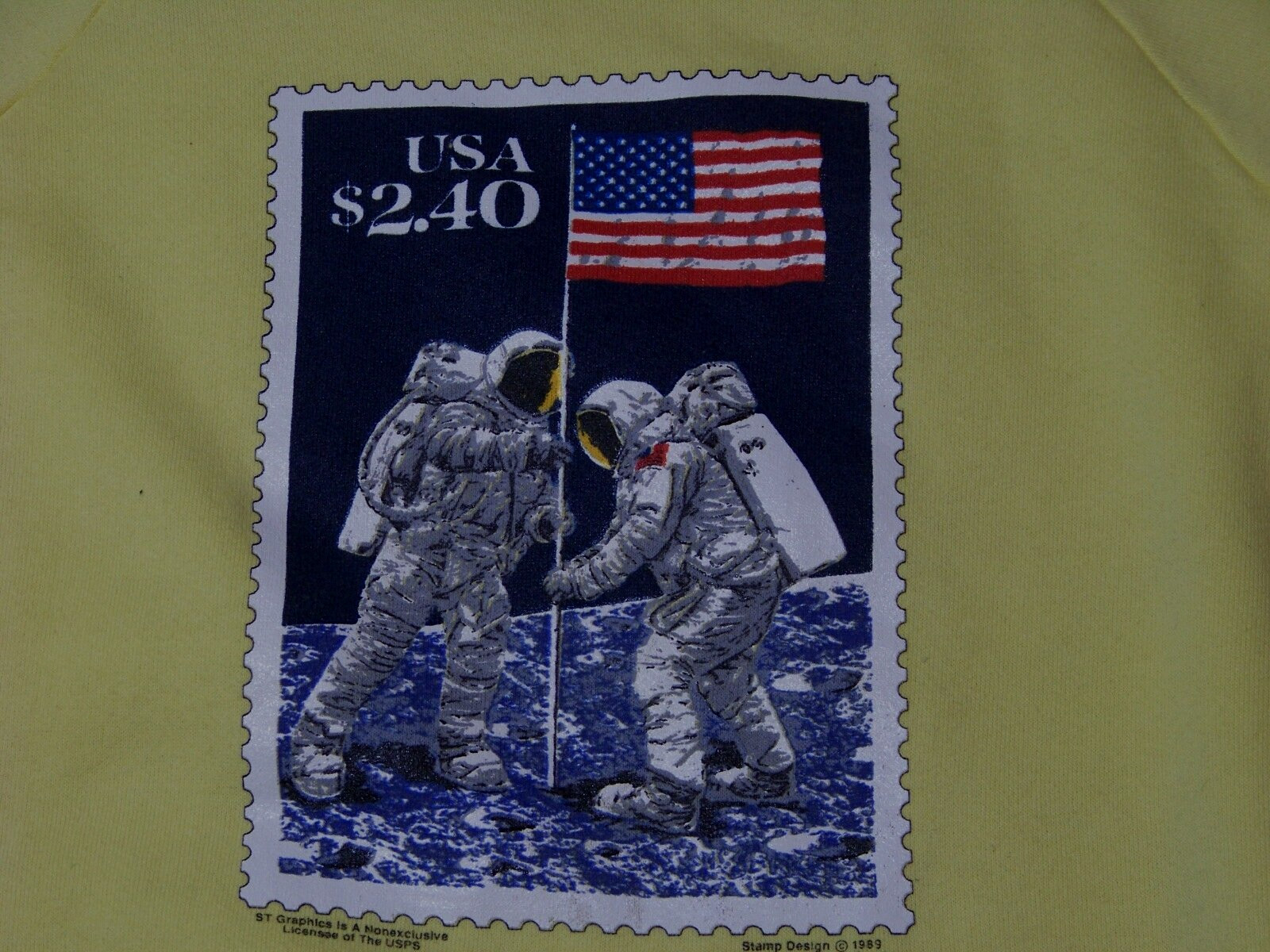 Vtg. U.S. Postal Service 1989 Sweatshirt – L – Priority Stamp « Man On The Moon »