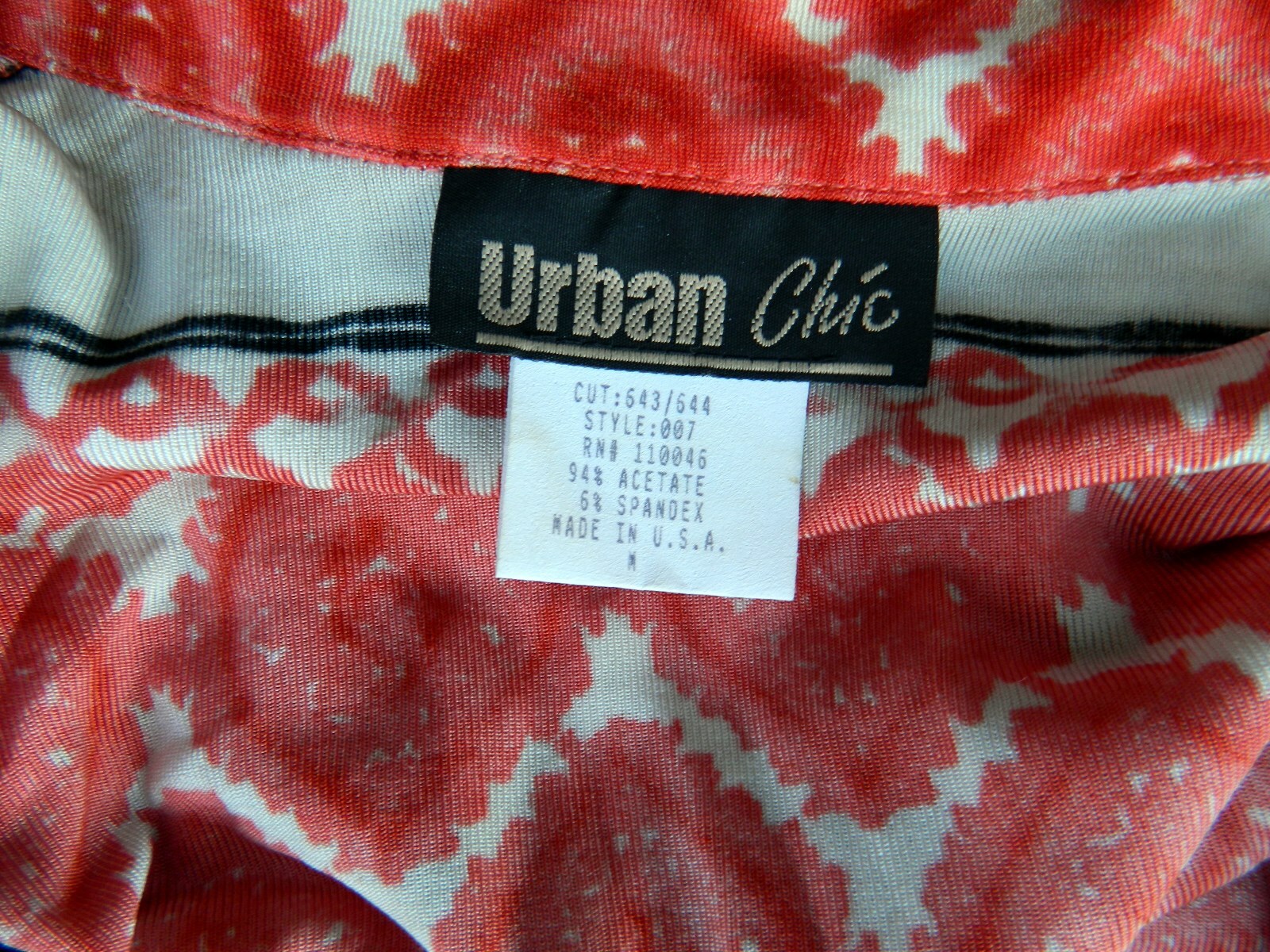 URBAN CHIC BLOUSE BUTTON FRONT TOP SZ M MULTICOLOR ACETATE/SPANDEX BLEND