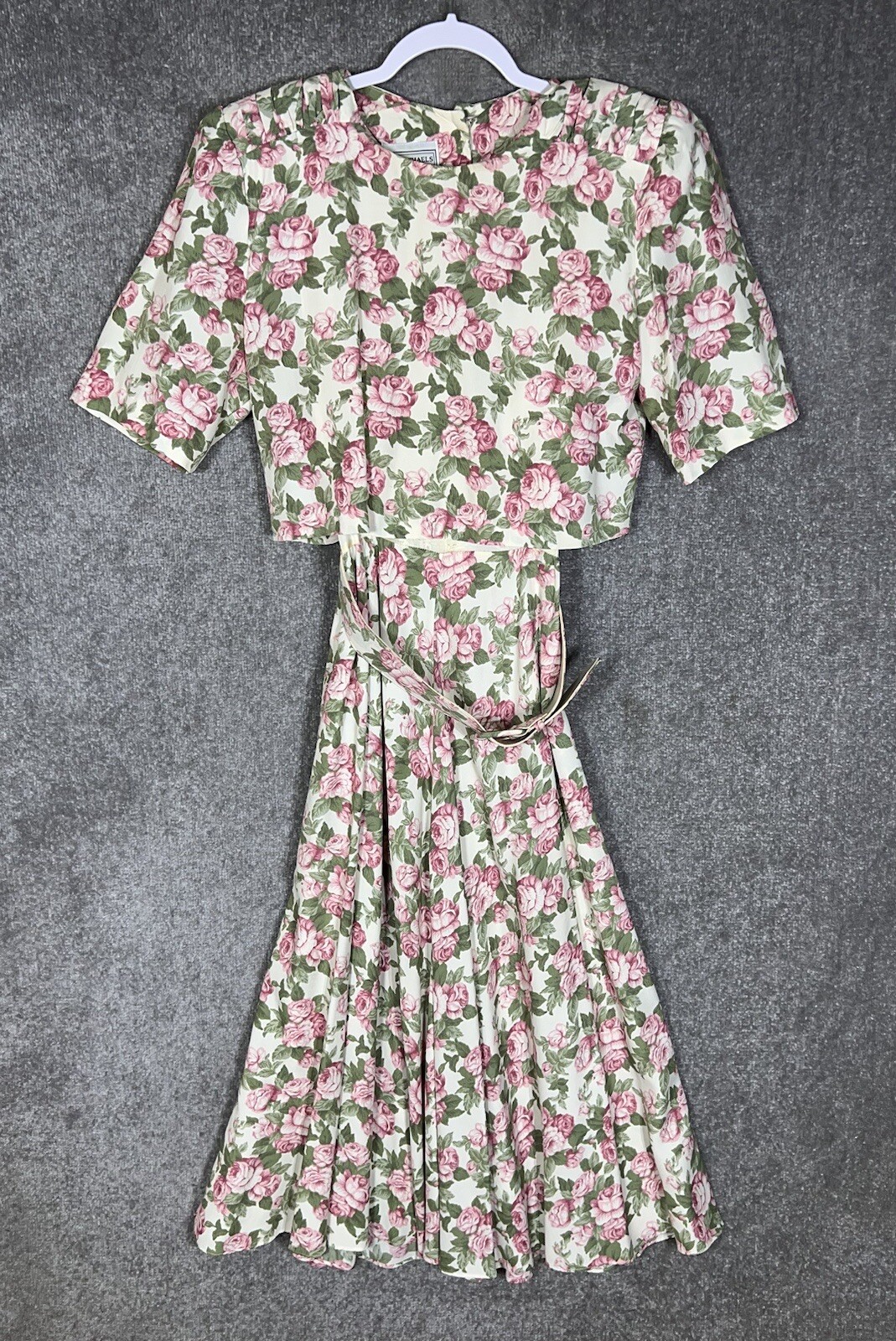 Vintage ED Michaels Maxi Dress Womens Size 9/10 Floral Rayon Pockets USA Made