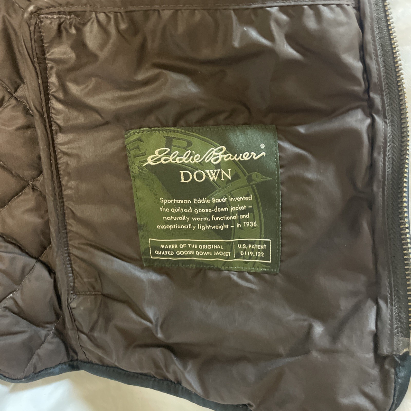Eddie Bauer Womens Tall M Quilted 100% Goose Down Jacket *See Description