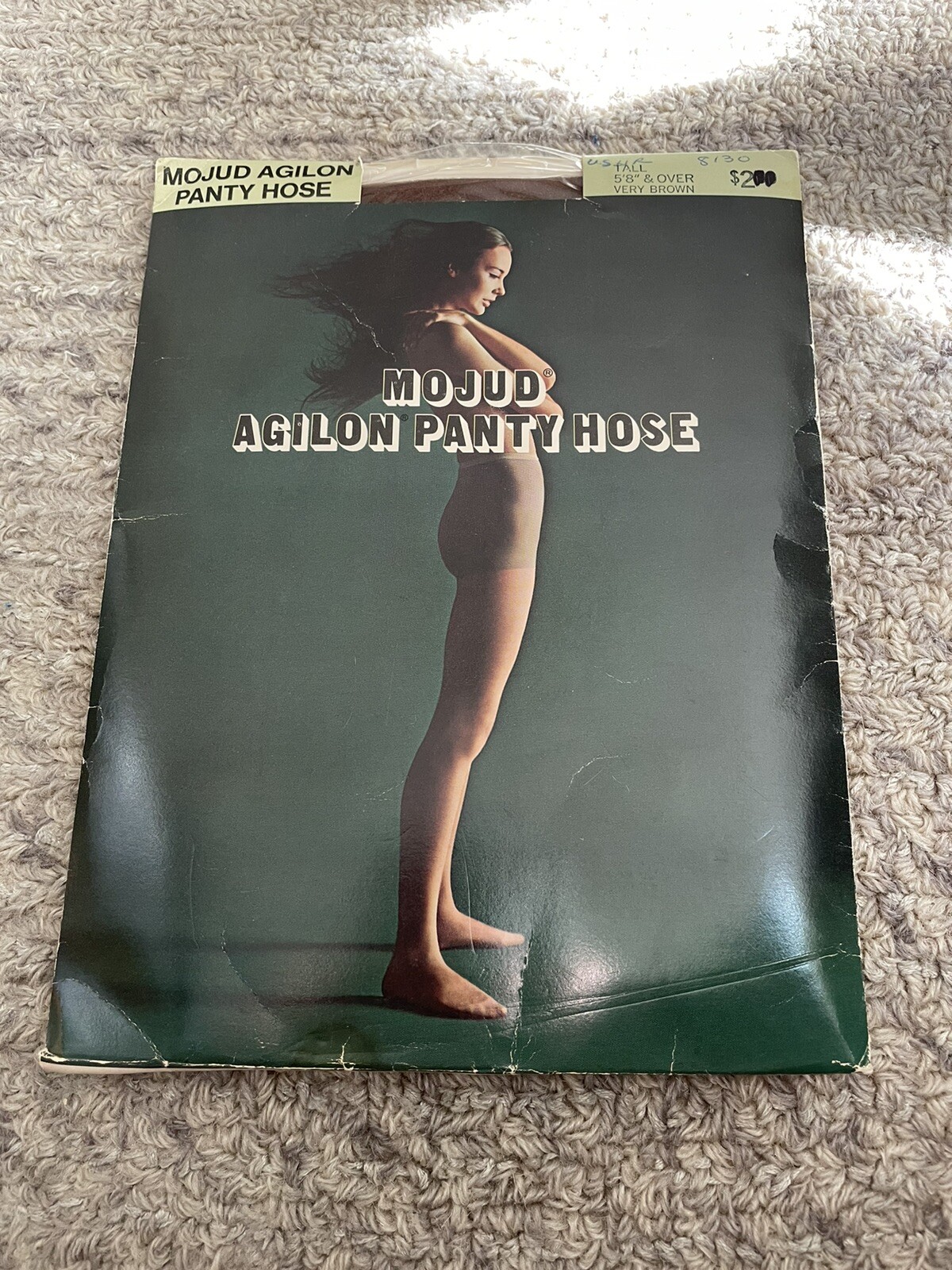 1 Pair Vintage Mojud Pantyhose Mesh Very Brown Tall