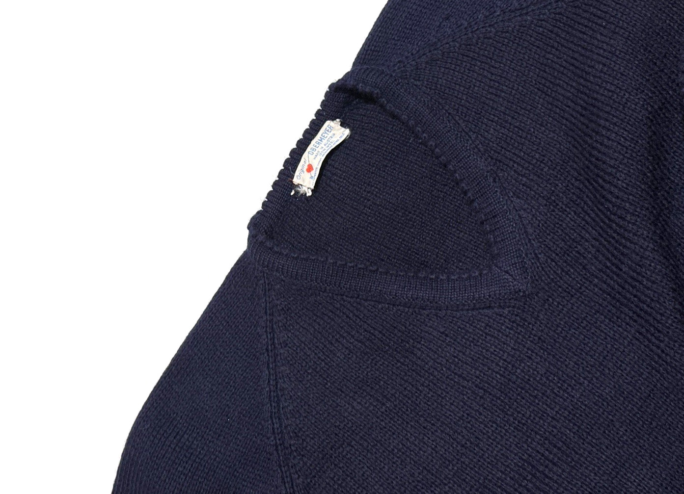 Original Obermeyer Vintage 1950s Navy Blue Sweater Thick Wool Knit Austria