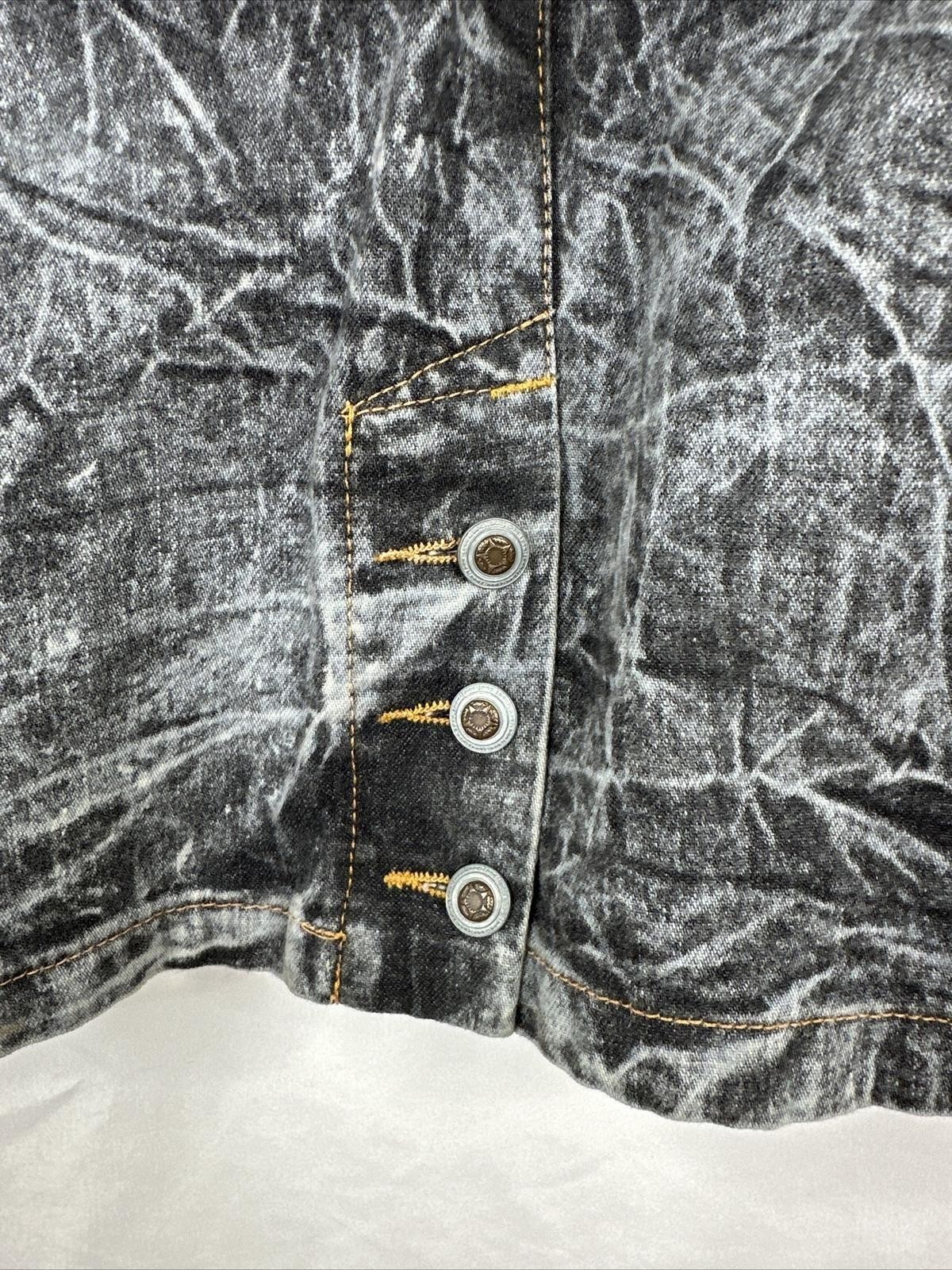 Vintage United States Chemin De Fer Denim Dress Size 9/10 Gray 3/4 Sleeve RARE