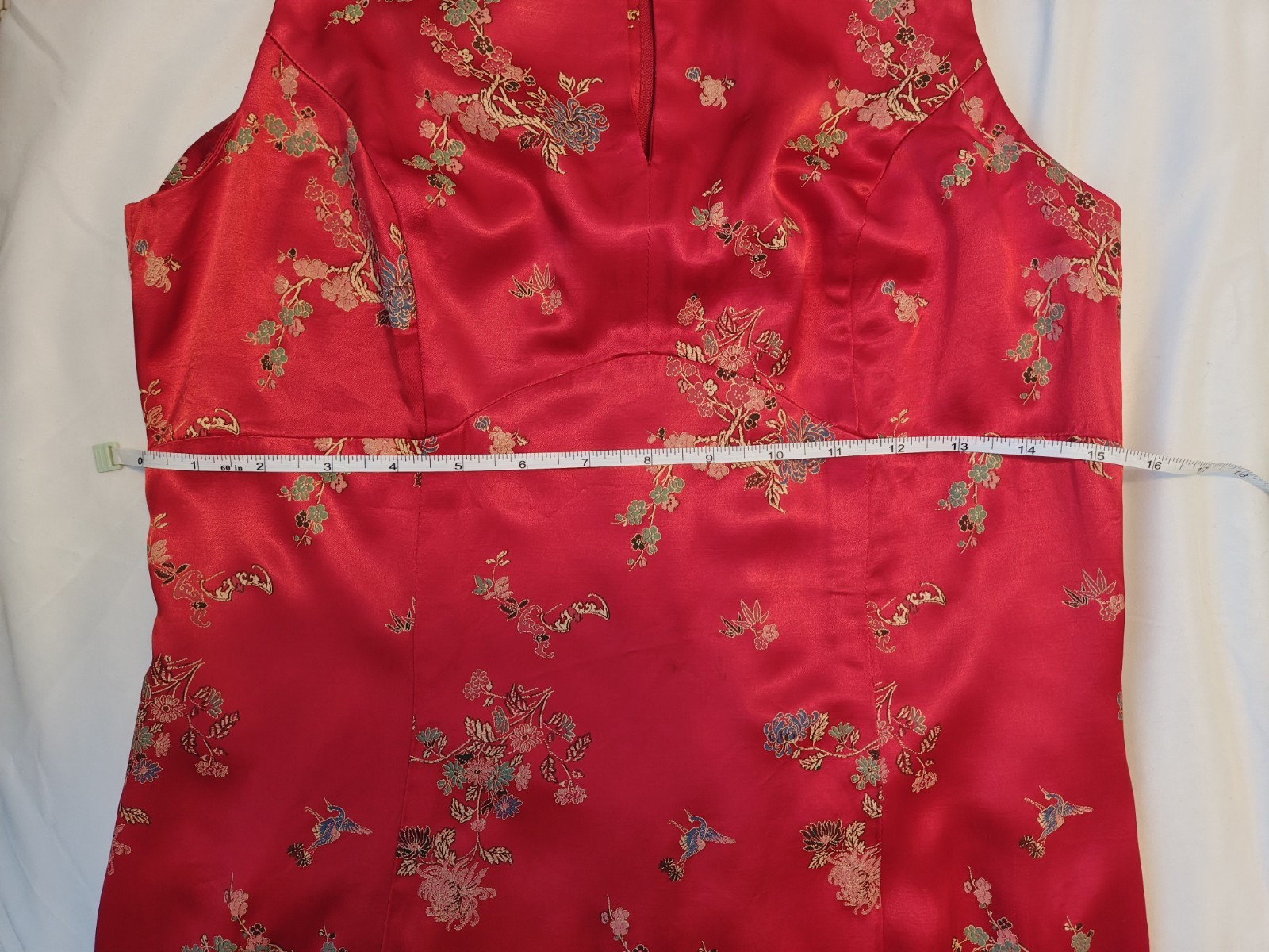 Vintage 90s Byer Too! Floral Asian Style Satin Dress – Red Mini Made in USA