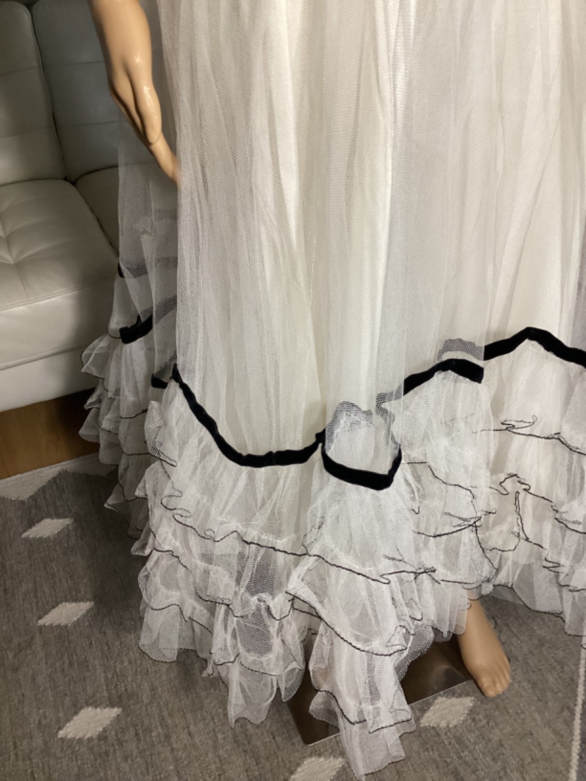 Vintage 1950&rsquo;s Will Steinman Original Black & White Tulle Strapless Party Dress
