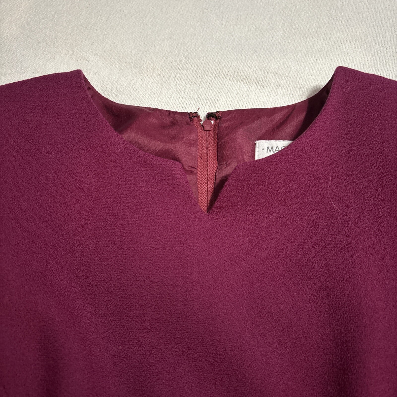 Vintage Maggy London Wool Dress Purple Long Sleeve Sz6P Fully Lined