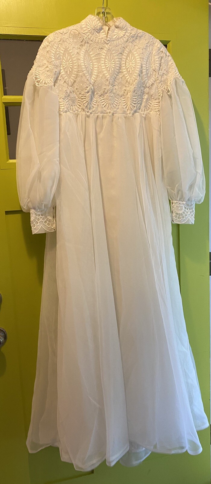 Vtg Wedding Dress Alfred Angelo Original by Edythe Vincent Floral 70s Size 10