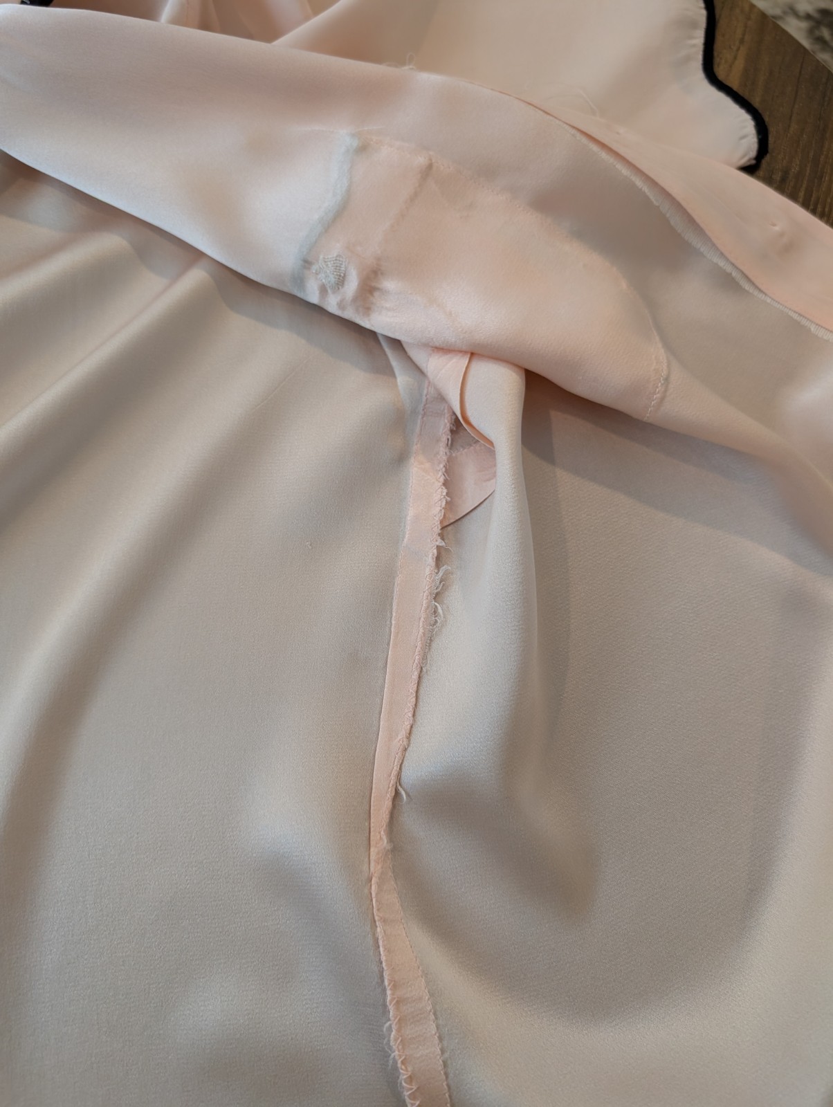 Vintage Blush Pink Button Front Gold CC Buttons Black Trim Sz L *READ*