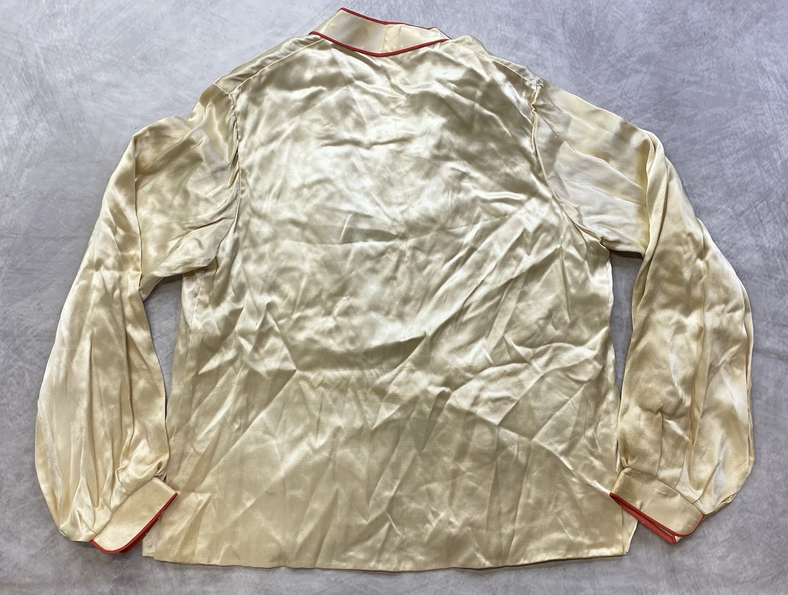 Vintage 50s Silk Golden Dragon Embroidered Chinese Robe Kimono Women’s Size M/L