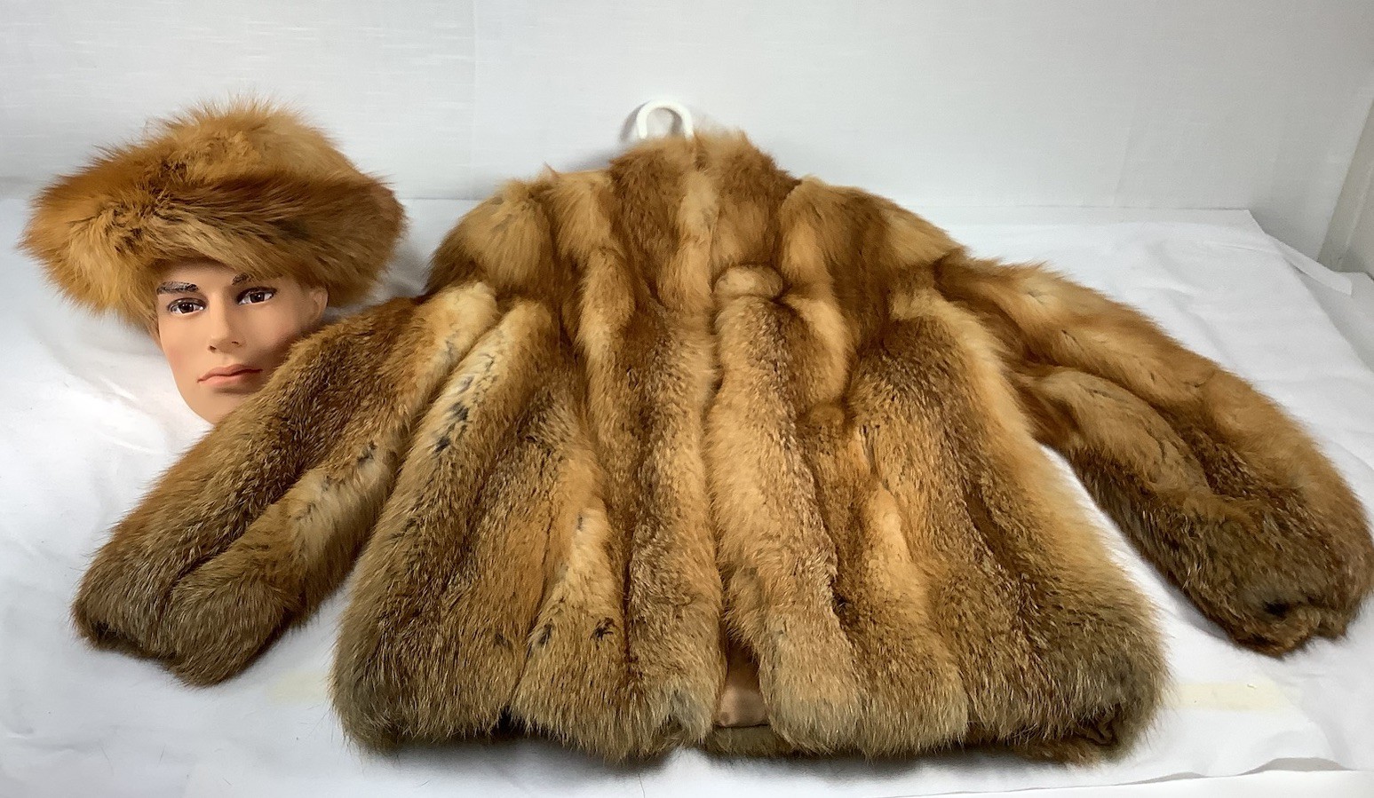 Vintage M. Solomon Genuine Red Fox Fur Coat & Matching Hat Set Medium | 2-PC Lot