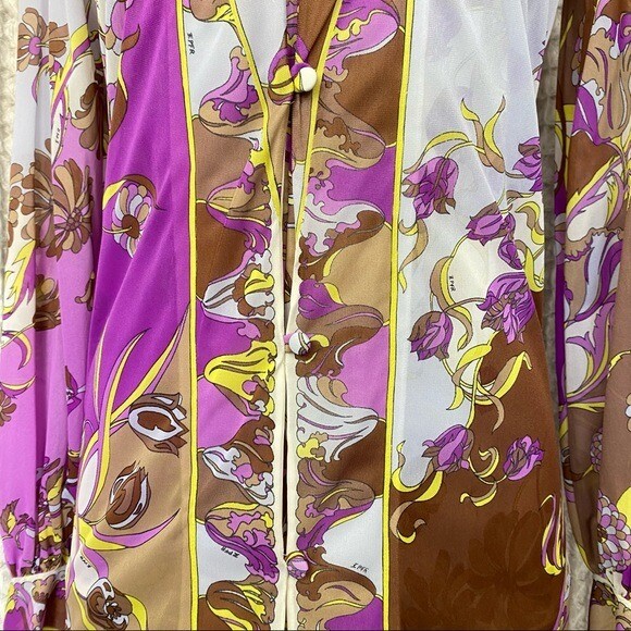 VTG 60’s Emilio Pucci Mod Psychedelic Print Brown Purple Green Floral Set S