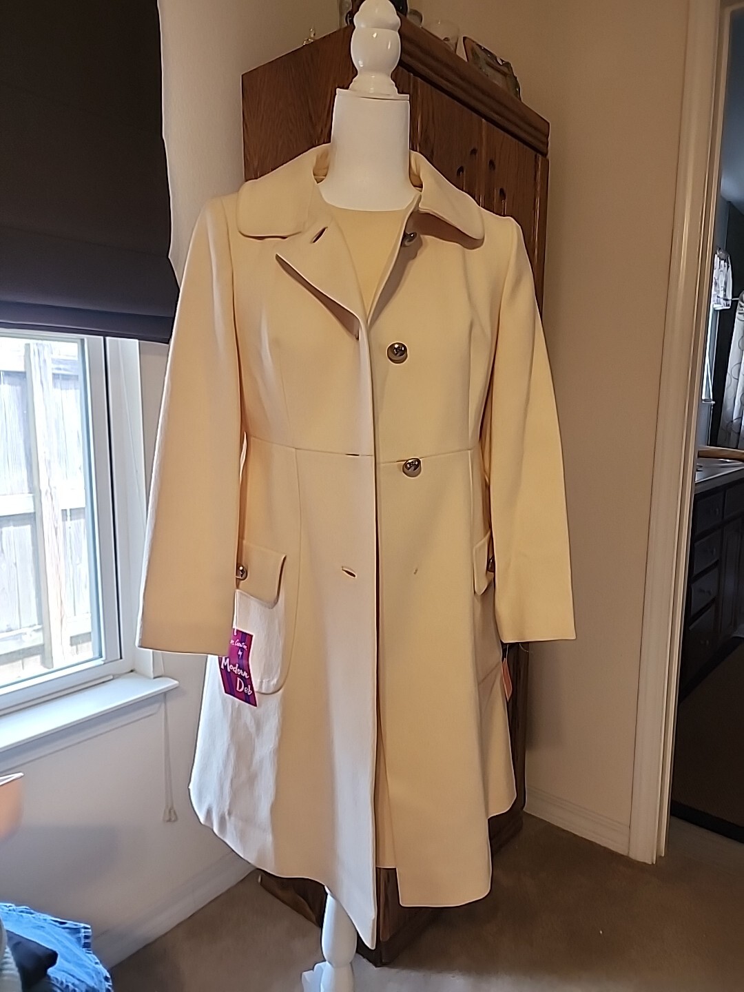 Vintage 50&rsquo;s Maxine&rsquo;s Pittsburgh, Vasser Fashions Coat & Shift Dress Cream NWT