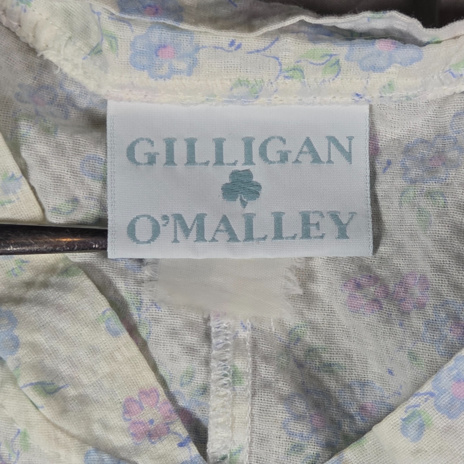 VTG Gilligan & O’Malley Floral Robe Gown Short Sleeve with Pockets & Snaps