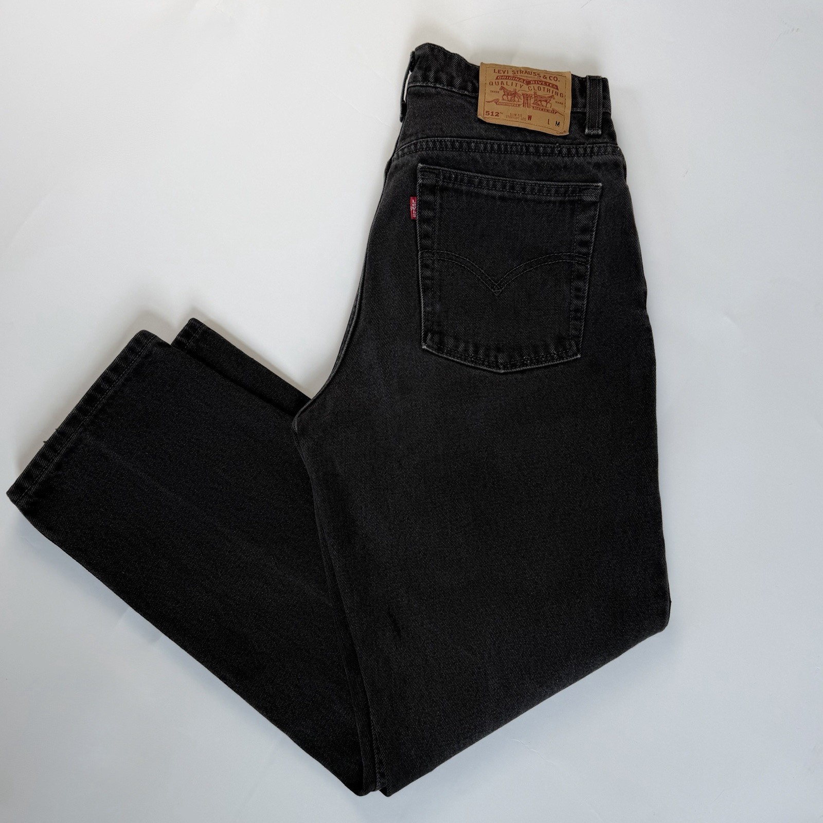 Vintage 90s Levi’s 512 High Waist Straight Leg Black Jeans USA 30×27