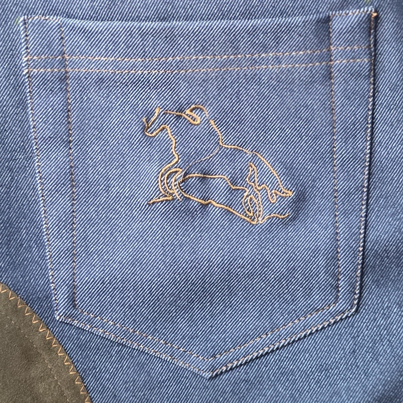 Trail Rider Jeans With Full Suede Panel Seat Flare Size 40 AB 4-1004