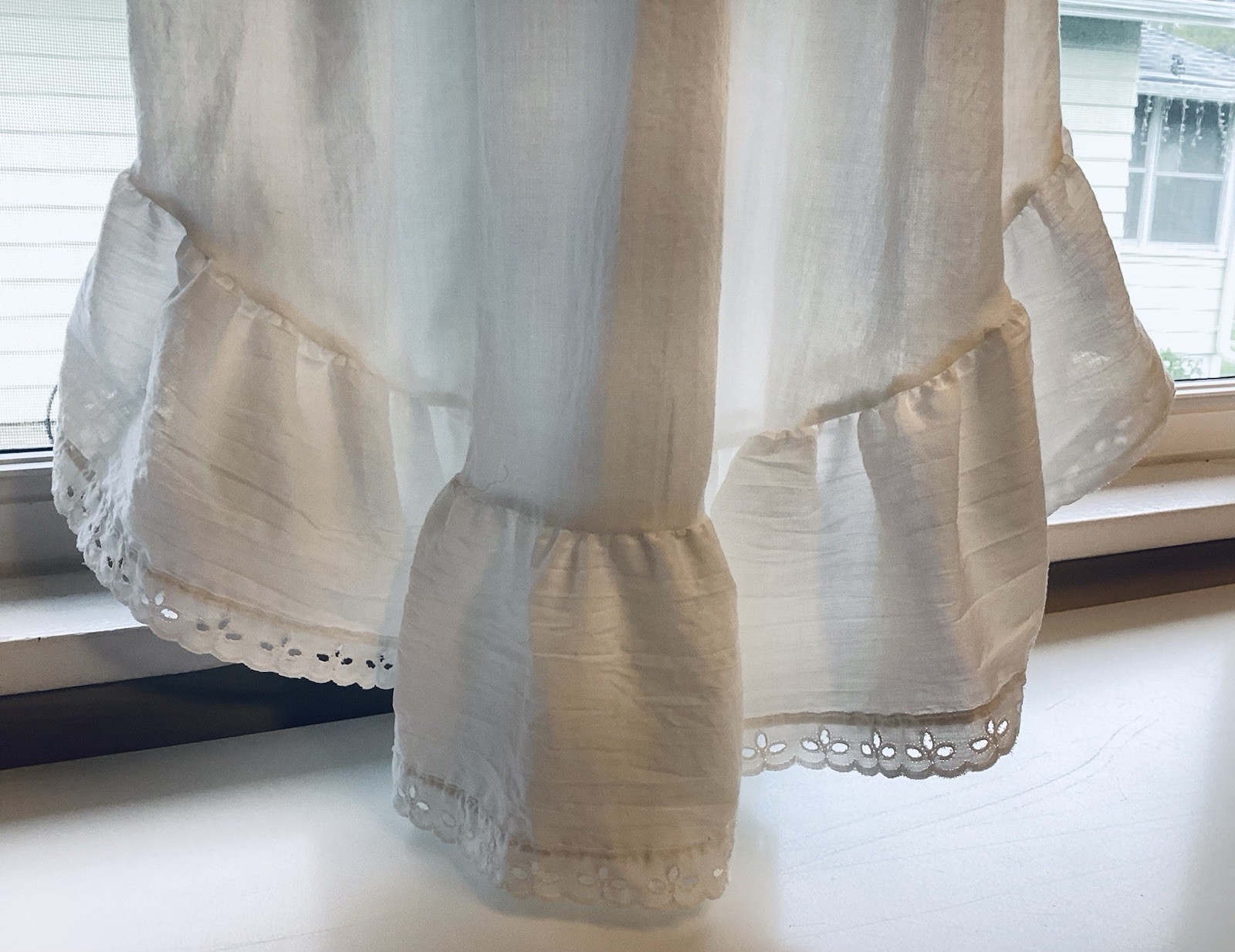 Deena Lightweight Cotton Blend White Nightgown & Robe Set Romantic Cottagecore S