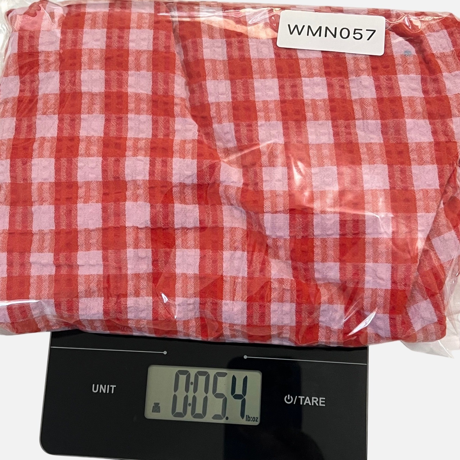 Vero Moda Pink Red Gingham Seersucker Mini Dress L/XL Cotton Cottagecore