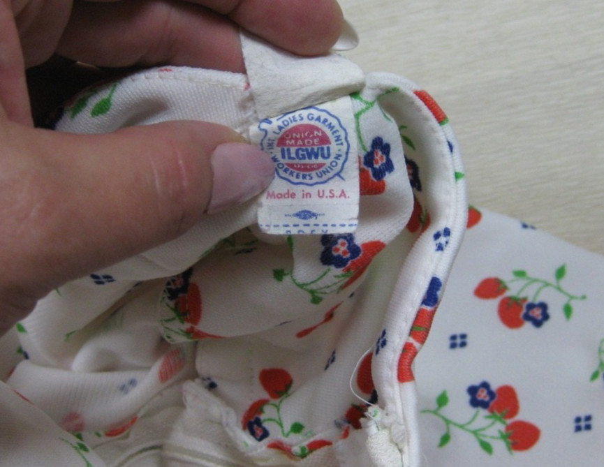 Vintage 70s Halter Micro Mini Swing Dress (XS) Open Back Strawberry Print Pinup